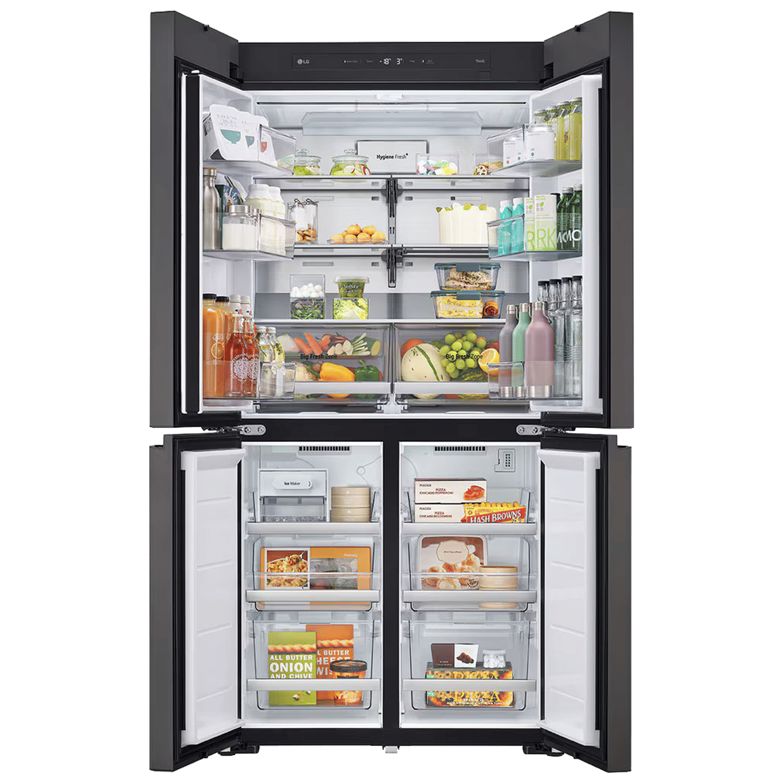 LG 614 Litres 3 Star Frost Free French Door Smart Wifi Enabled Refrigerator with Multi Air Flow (GR-B24FQGJB, Brown & Beige)_5