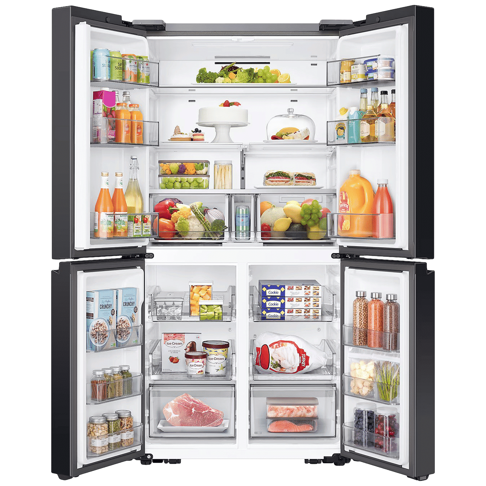 SAMSUNG 650 Litres Frost Free French Door Convertible Refrigerator with Triple Cooling (RF65DG90BDSG/TL, Black Caviar)_5