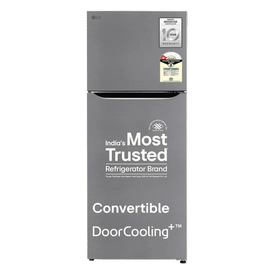 LG 446 Litres 1 Star Frost Free Double Door Convertible Refrigerator with Door Cooling Plus Technology (GL-T502CPZR, Shiny Steel)