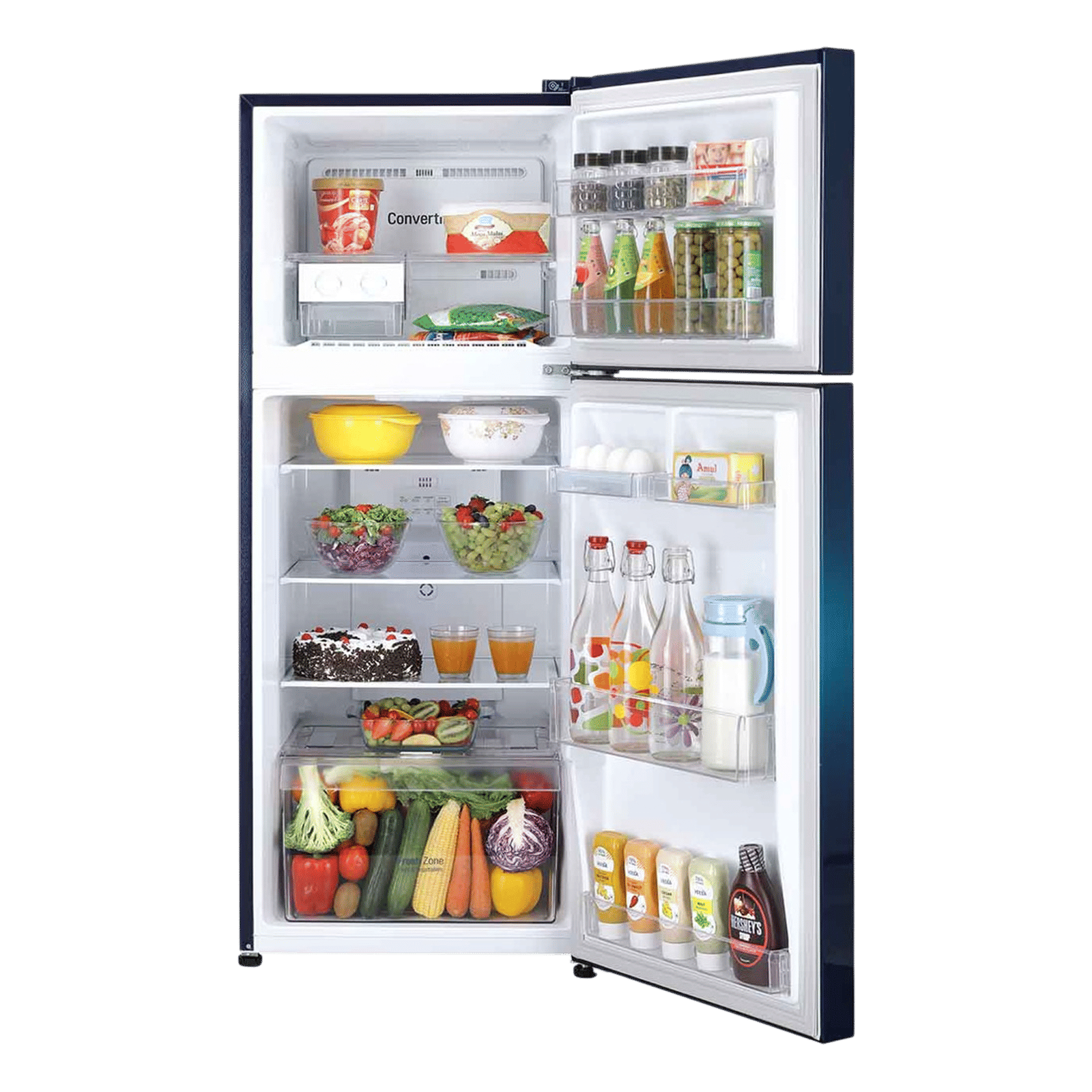 LG 240 Litres 2 Star Frost Free Double Door Convertible Refrigerator with Smart Diagnosis (GL-S292SBWY, Blue Water Lily)_7