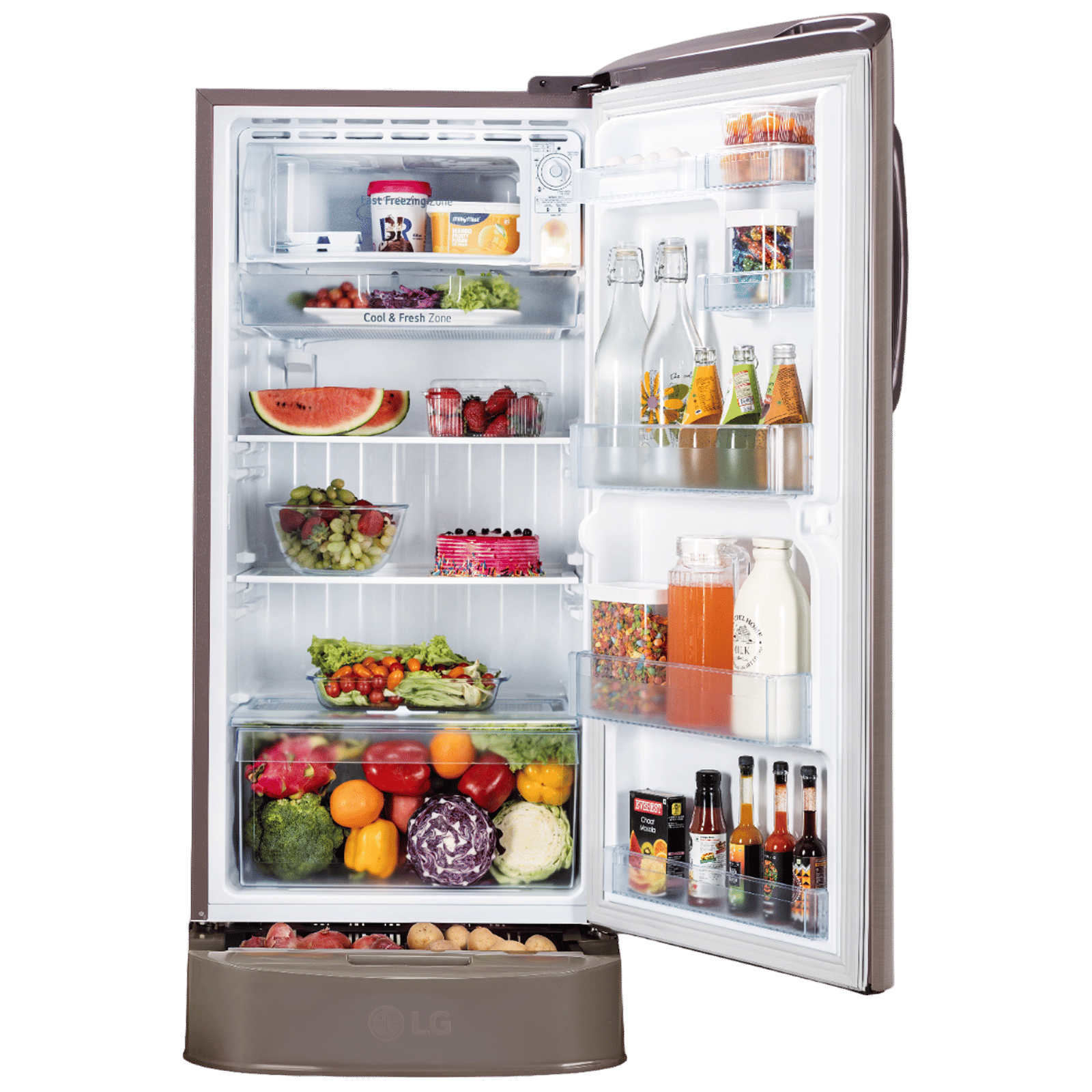 LG 210 Litres 3 Star Direct Cool Single Door Refrigerator with Stabilizer Free Operation (GL-D231AFSD, Fawn Steel) LG 210 Litres 3 Star Direct Cool Single Door Refrigerator with Stabilizer Free Operation (GL-D231AFSD, Fawn Steel)_5