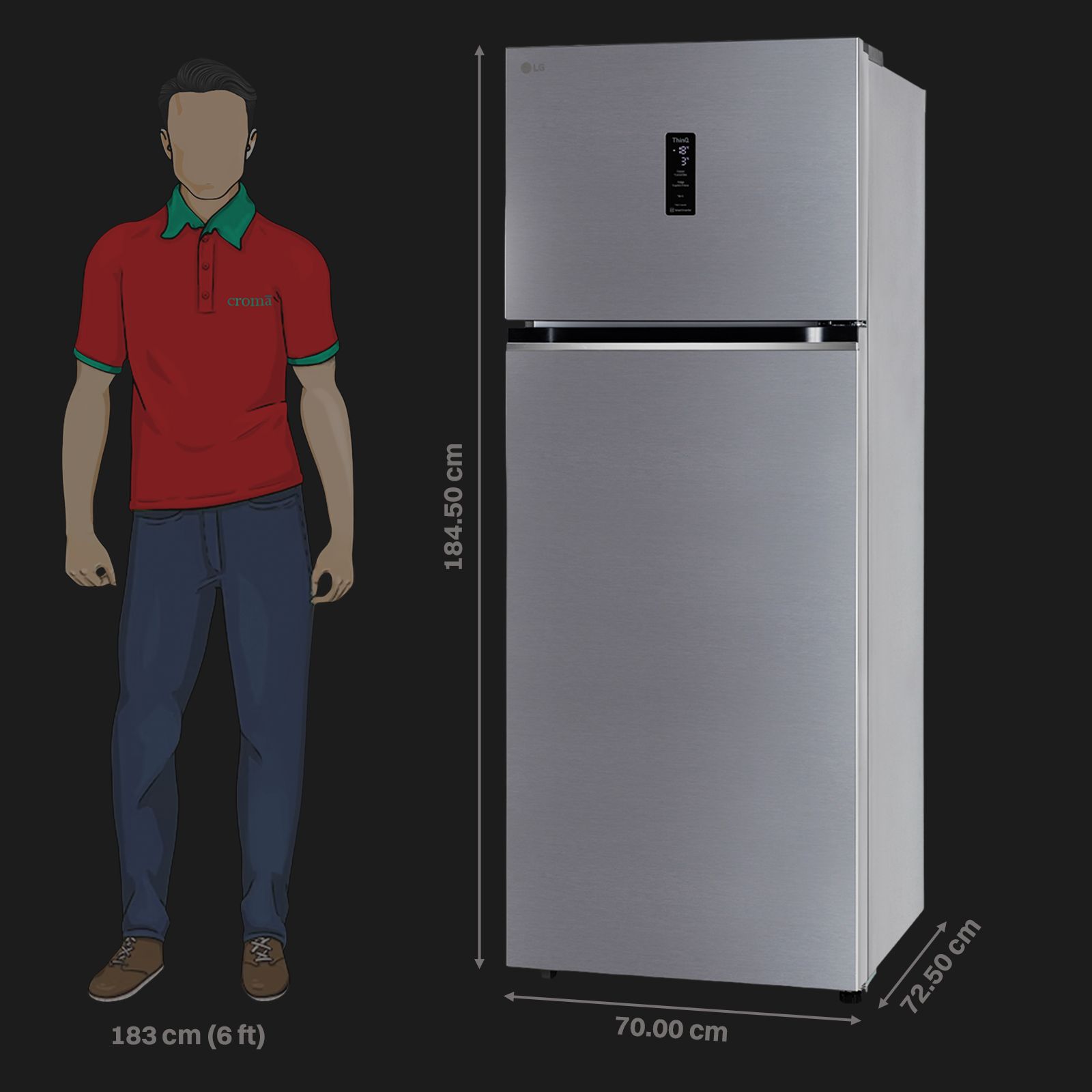 LG 466 Litres 2 Star Frost Free Double Door Smart Wifi Enabled Convertible Refrigerator with Remote Control (GL-T492MPZY, Shiny Steel) LG 466 Litres 2 Star Frost Free Double Door Smart Wifi Enabled Convertible Refrigerator with Remote Control (GL-T492MPZY, Shiny Steel)_3