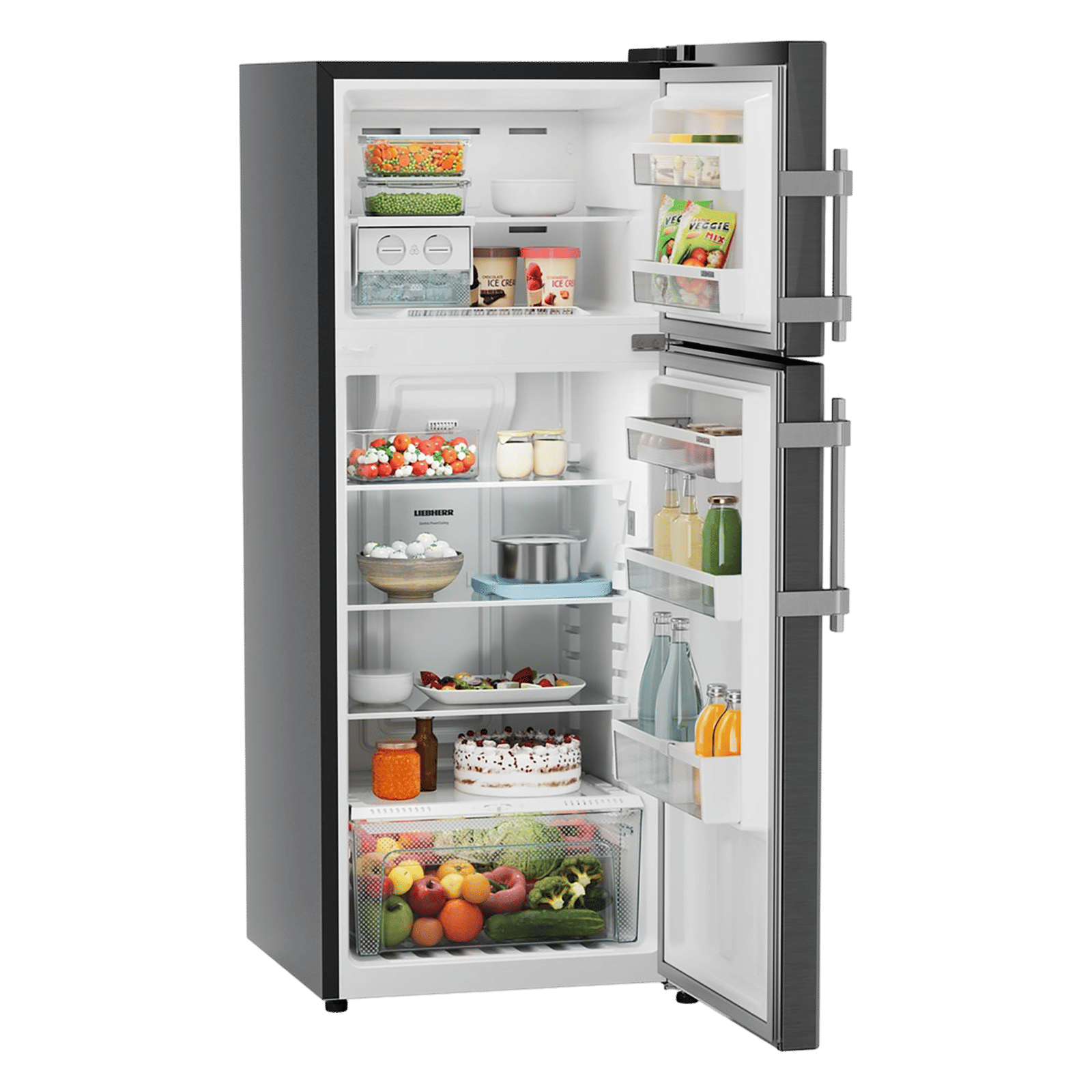 LIEBHERR Pure 245 Litres 2 Star Frost Free Double Door Refrigerator with Anti-Bacterial Gasket (TCLbsB 2411, Black Steel) LIEBHERR Pure 245 Litres 2 Star Frost Free Double Door Refrigerator with Anti-Bacterial Gasket (TCLbsB 2411, Black Steel)_8