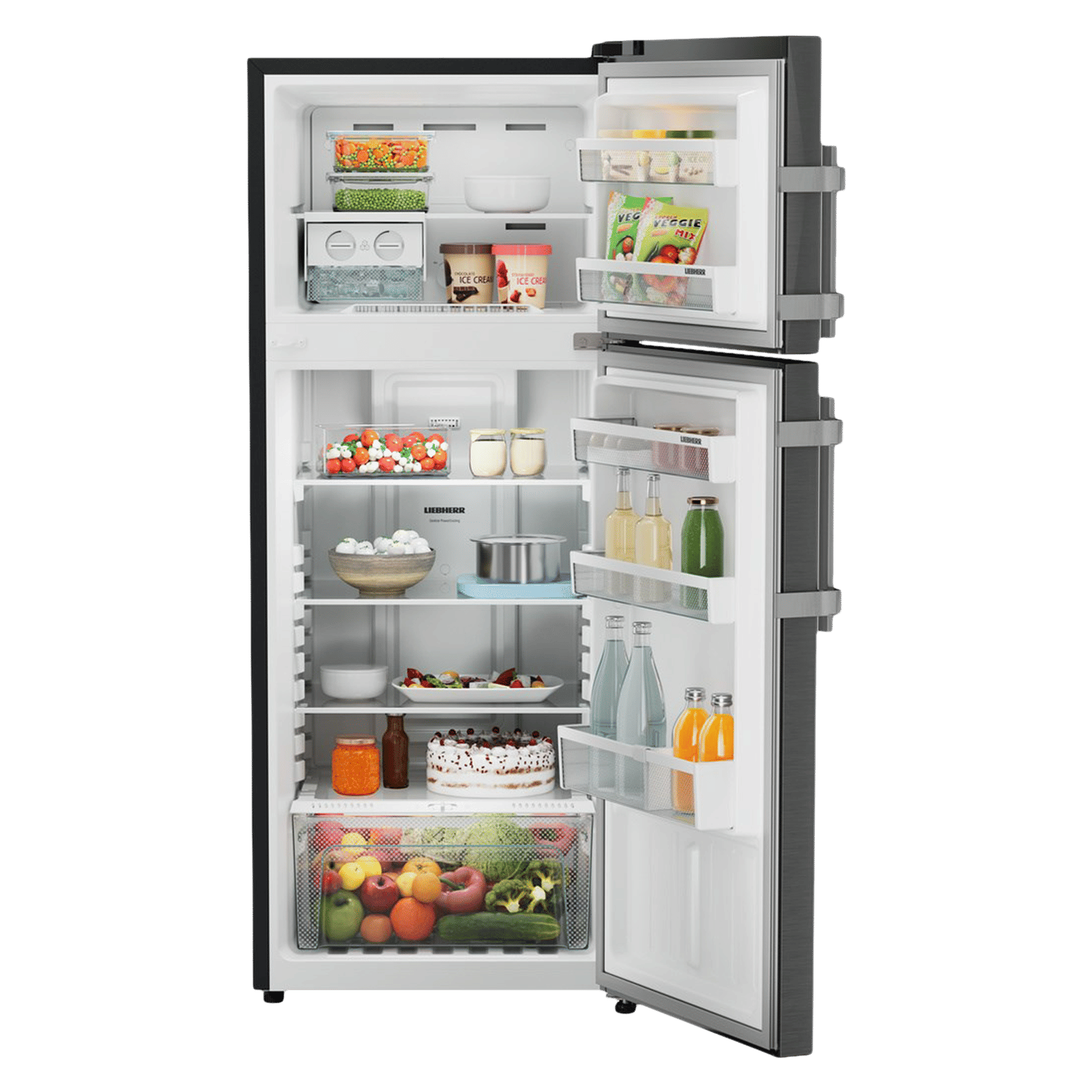 LIEBHERR Pure 245 Litres 2 Star Frost Free Double Door Refrigerator with Anti-Bacterial Gasket (TCLbsB 2411, Black Steel) LIEBHERR Pure 245 Litres 2 Star Frost Free Double Door Refrigerator with Anti-Bacterial Gasket (TCLbsB 2411, Black Steel)_5