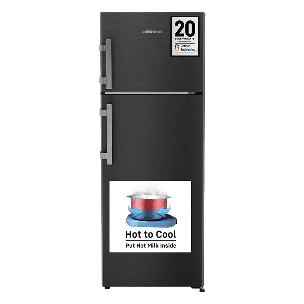 LIEBHERR Pure 269 Litres 2 Star Frost Free Double Door Refrigerator with Stabilizer Free Operation (TCLbsB 2711, Black Steel) LIEBHERR Pure 269 Litres 2 Star Frost Free Double Door Refrigerator with Stabilizer Free Operation (TCLbsB 2711, Black Steel)_1