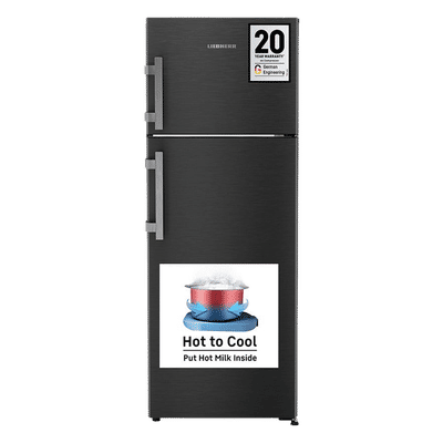 LIEBHERR Pure 269 Litres 2 Star Frost Free Double Door Refrigerator with Stabilizer Free Operation (TCLbsB 2711, Black Steel)