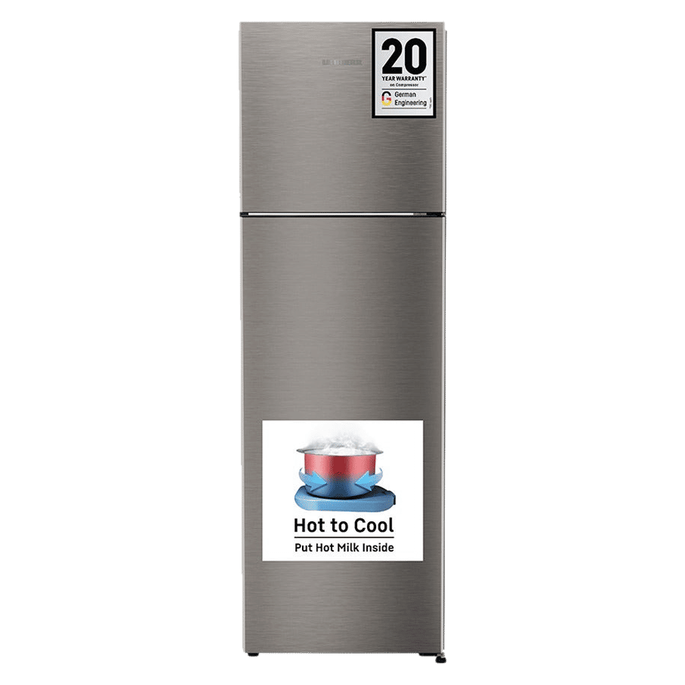 LIEBHERR Pure 316 Litres 2 Star Frost Free Double Door Refrigerator with Stabilizer Free Operation (TDPgsB 3111, Grey Steel)_1