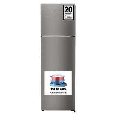 LIEBHERR Pure 316 Litres 2 Star Frost Free Double Door Refrigerator with Stabilizer Free Operation (TDPgsB 3111, Grey Steel)