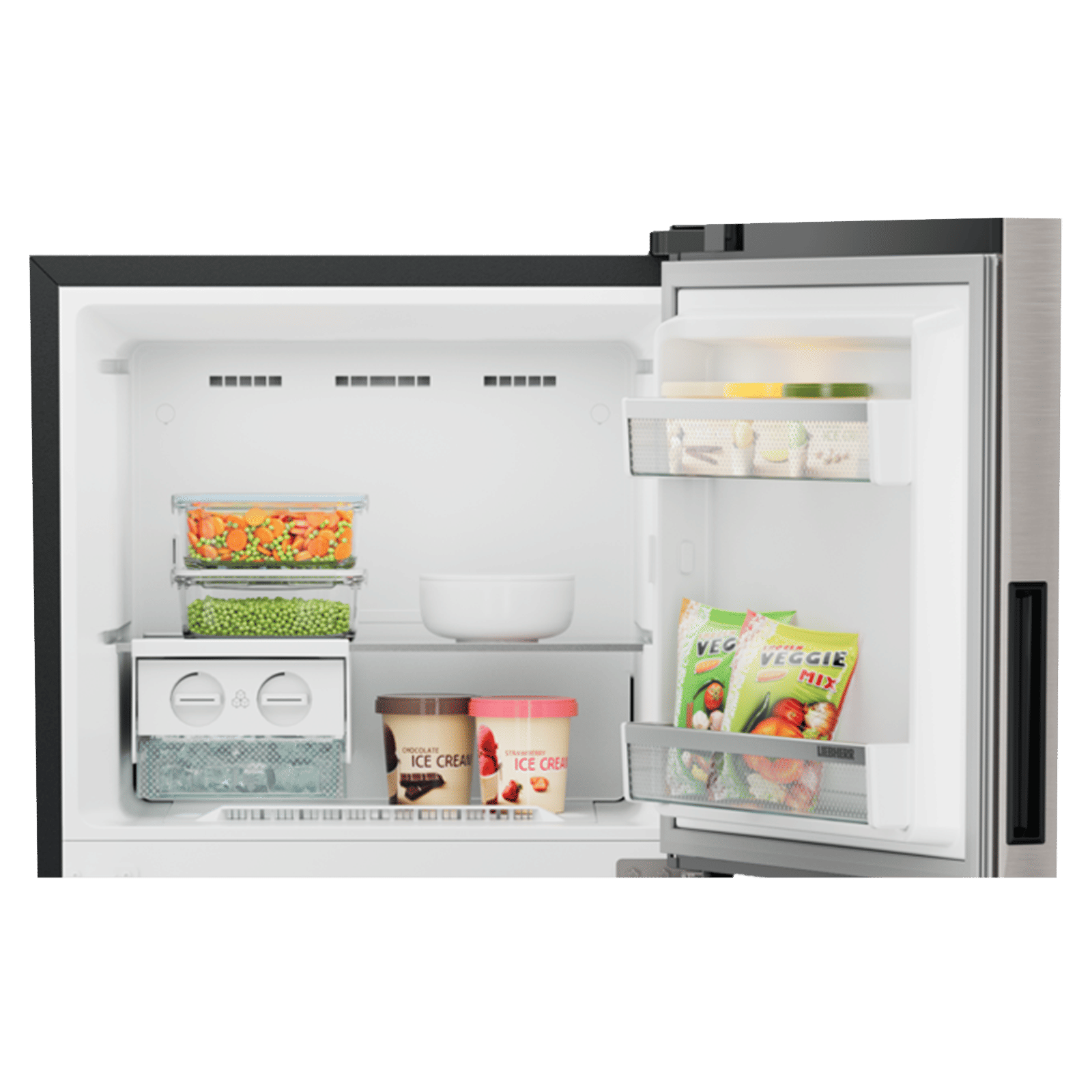 LIEBHERR Pure 316 Litres 2 Star Frost Free Double Door Refrigerator with Stabilizer Free Operation (TDPgsB 3111, Grey Steel)_6