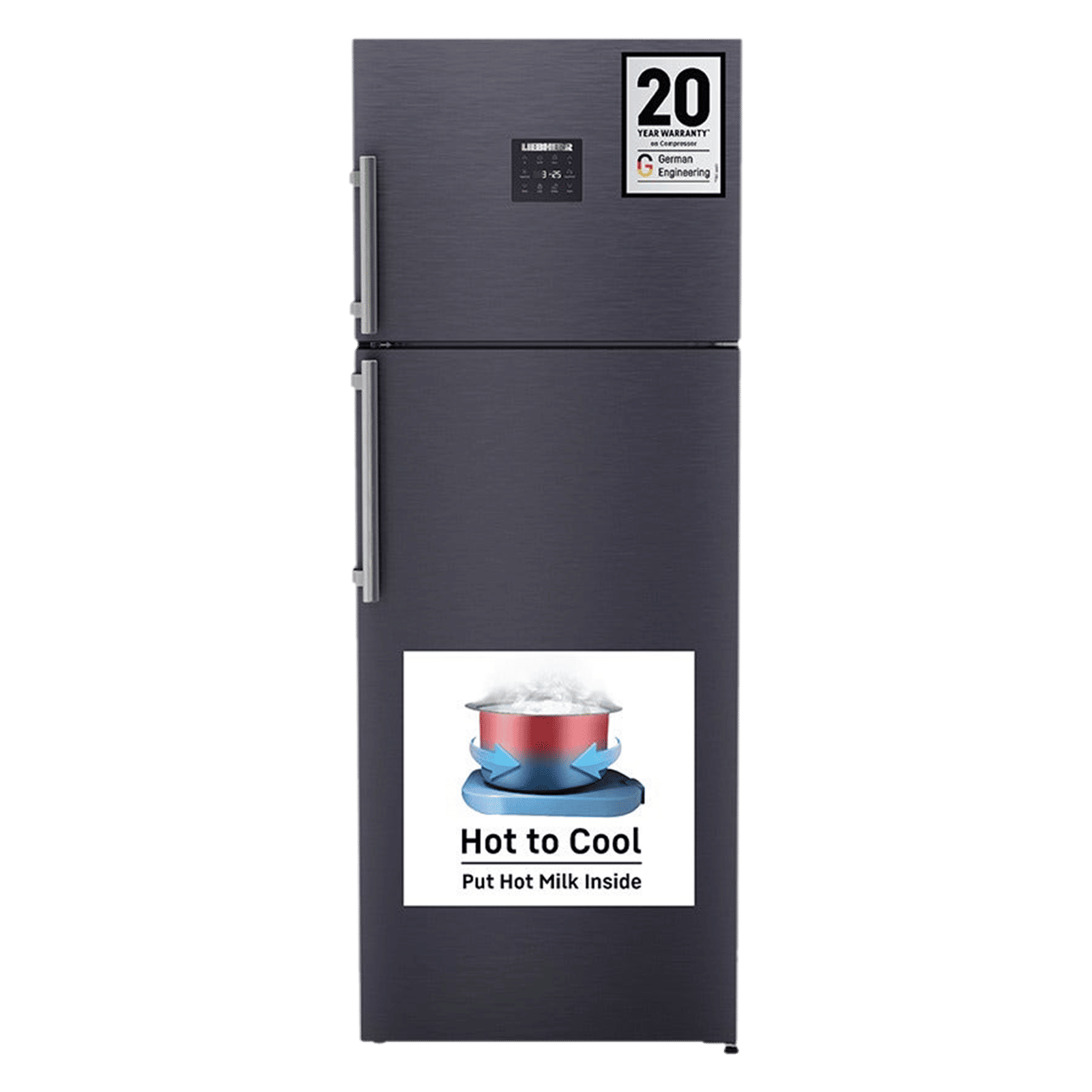 LIEBHERR Prime 428 Litres 2 Star Frost Free Double Door Refrigerator with Anti Bacterial Gasket (TEBcsB 4255, Cobalt Steel)_1
