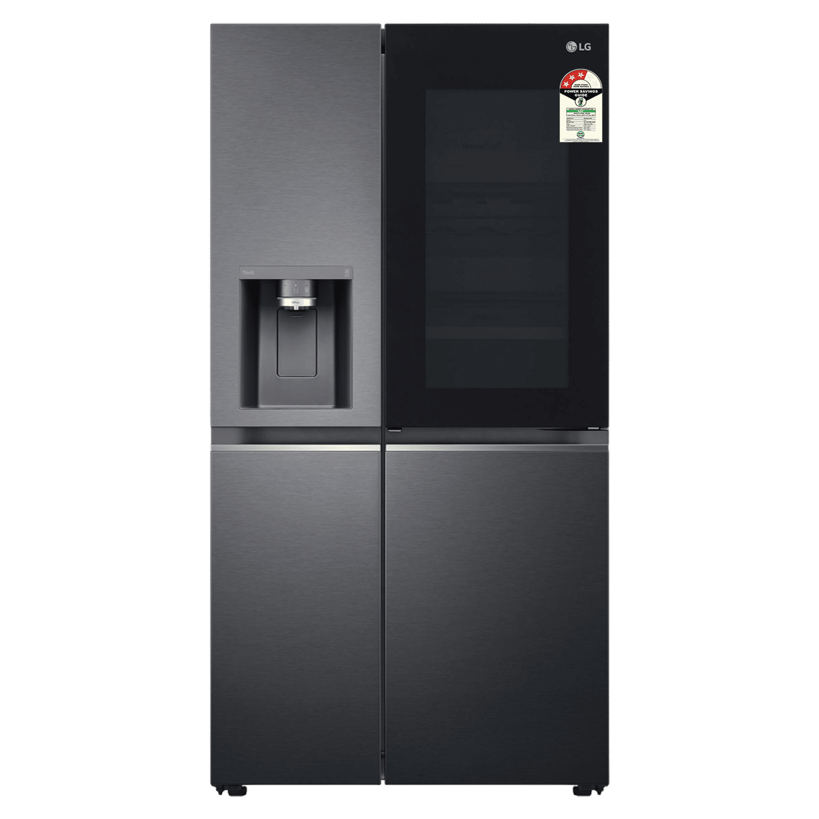 LG 630 Litres 3 Star Frost Free Side by Side Door Smart Wifi Enabled Refrigerator with Multi Air Flow (GL-X257AMC3, Matt Black)_1