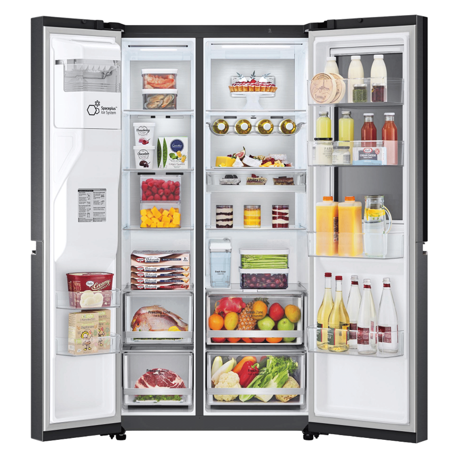 LG 630 Litres 3 Star Frost Free Side by Side Door Smart Wifi Enabled Refrigerator with Multi Air Flow (GL-X257AMC3, Matt Black)_5