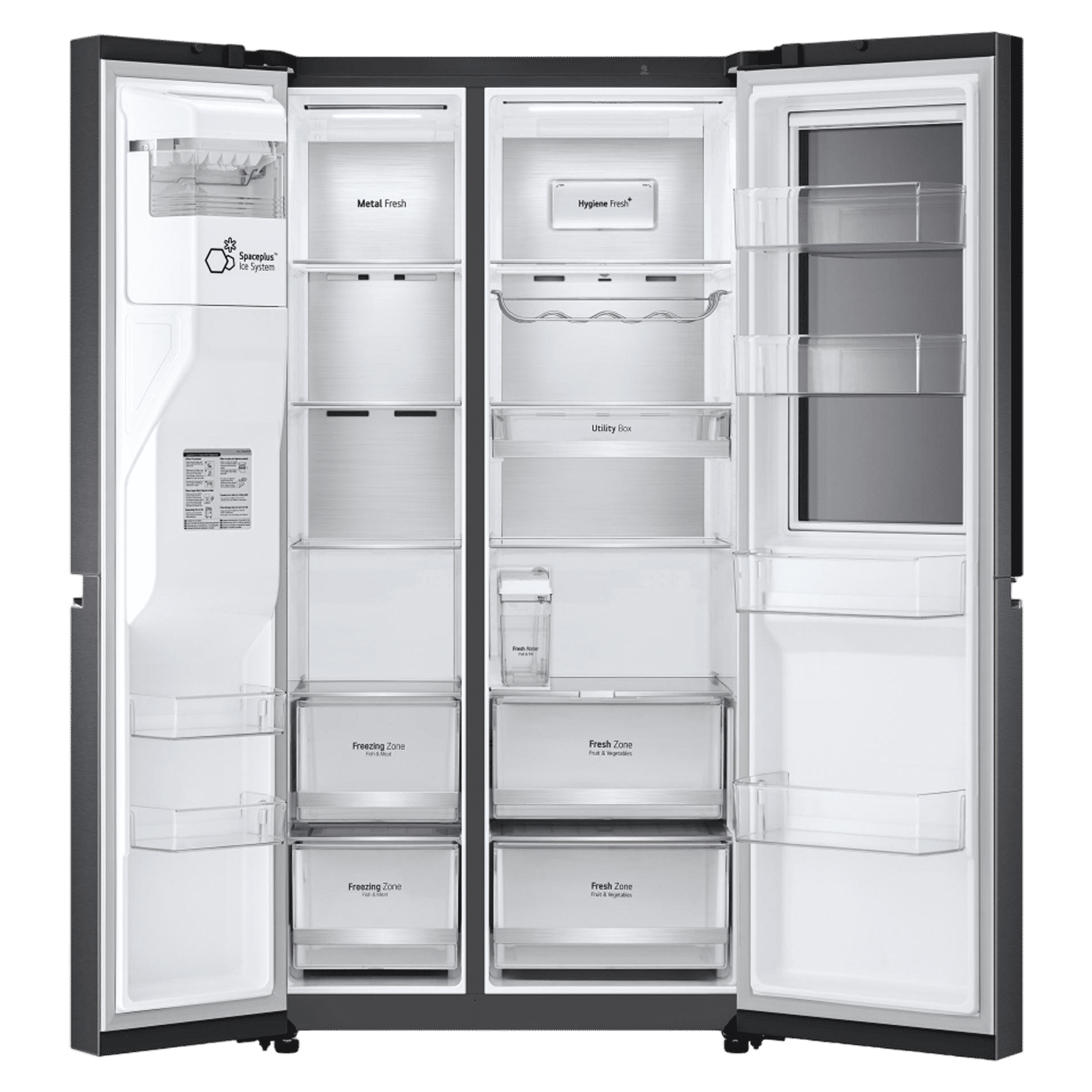 LG 630 Litres 3 Star Frost Free Side by Side Door Smart Wifi Enabled Refrigerator with Multi Air Flow (GL-X257AMC3, Matt Black)_6