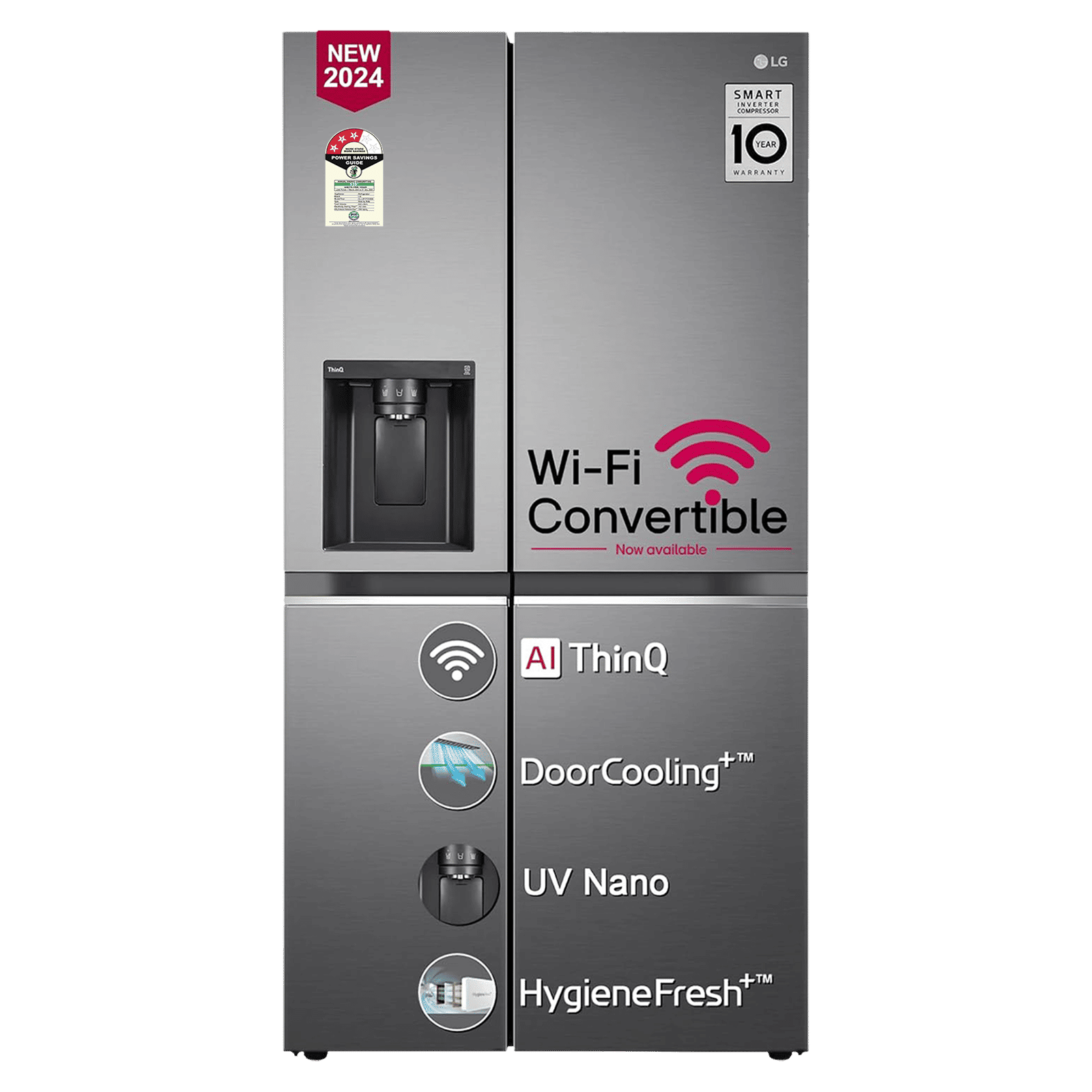 LG 630 Litres 3 Star Frost Free Side by Side Door Smart Wifi Enabled Refrigerator with Multi Air Flow (GL-L257CPZ3, Shiny Steel) LG 630 Litres 3 Star Frost Free Side by Side Door Smart Wifi Enabled Refrigerator with Multi Air Flow (GL-L257CPZ3, Shiny Steel)_1