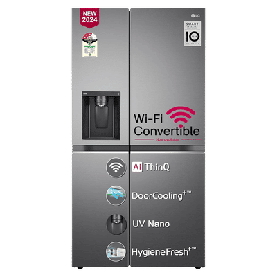 LG 630 Litres 3 Star Frost Free Side by Side Door Smart Wifi Enabled Refrigerator with Multi Air Flow (GL-L257CPZ3, Shiny Steel)