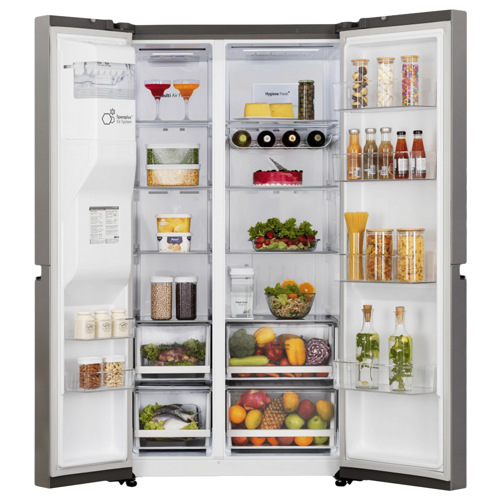 LG 630 Litres 3 Star Frost Free Side by Side Door Smart Wifi Enabled Refrigerator with Multi Air Flow (GL-L257CPZ3, Shiny Steel) LG 630 Litres 3 Star Frost Free Side by Side Door Smart Wifi Enabled Refrigerator with Multi Air Flow (GL-L257CPZ3, Shiny Steel)_5