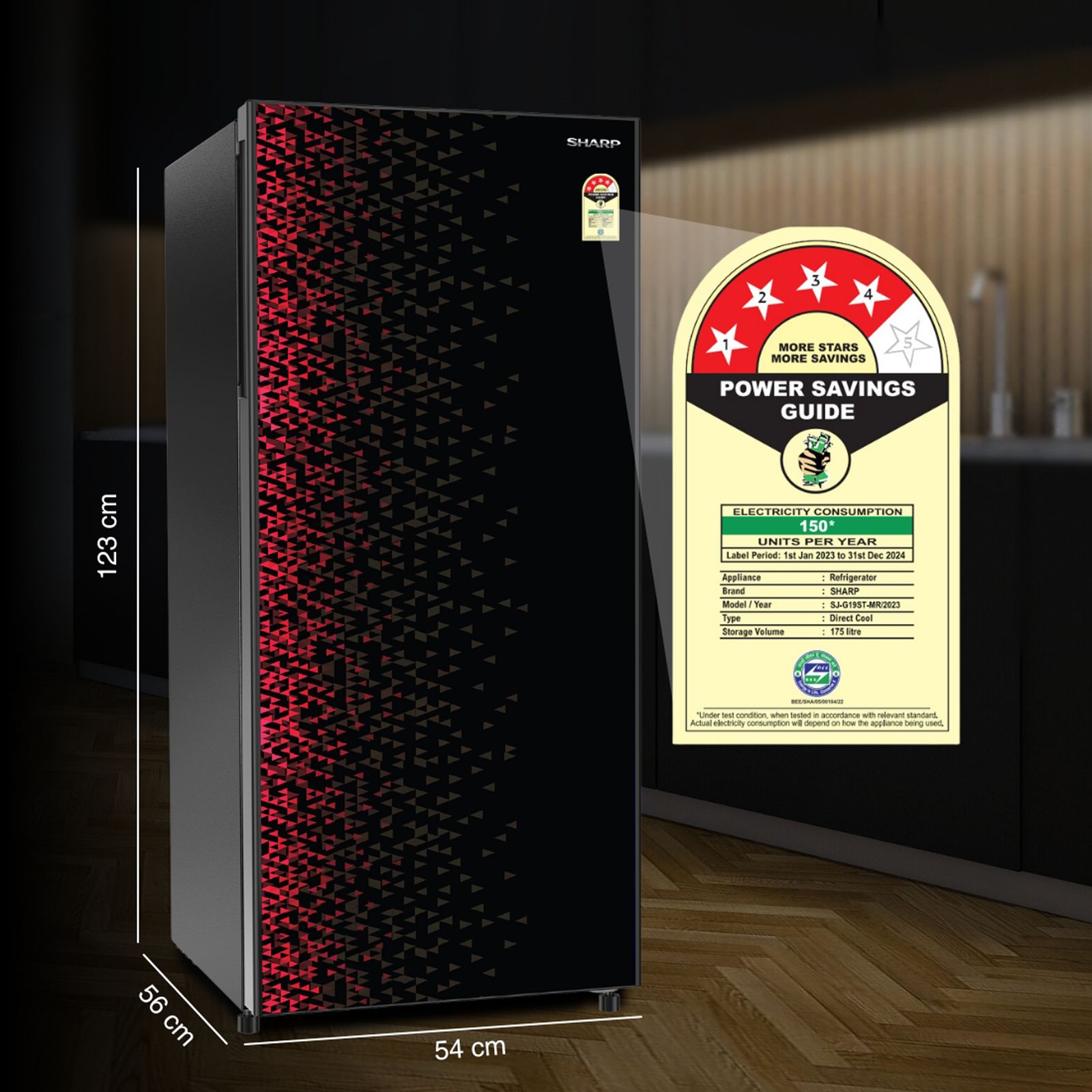 SHARP 175 Litres 4 Star Direct Cool Single Door Refrigerator with Anti Bacterial Gasket (SJ-G19ST-MR, Maroon) SHARP 175 Litres 4 Star Direct Cool Single Door Refrigerator with Anti Bacterial Gasket (SJ-G19ST-MR, Maroon)_17