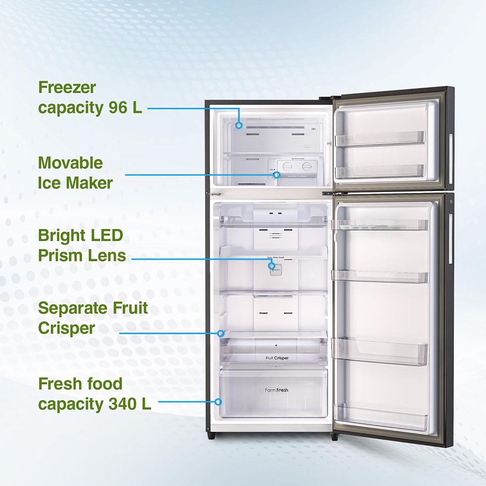 Godrej Eon Regalis 436 Litres 2 Star Frost Free Double Door Convertible Refrigerator with Nano Shield Technology (RT EONREGALIS 477B RCI MT BK, Matte Black)_8