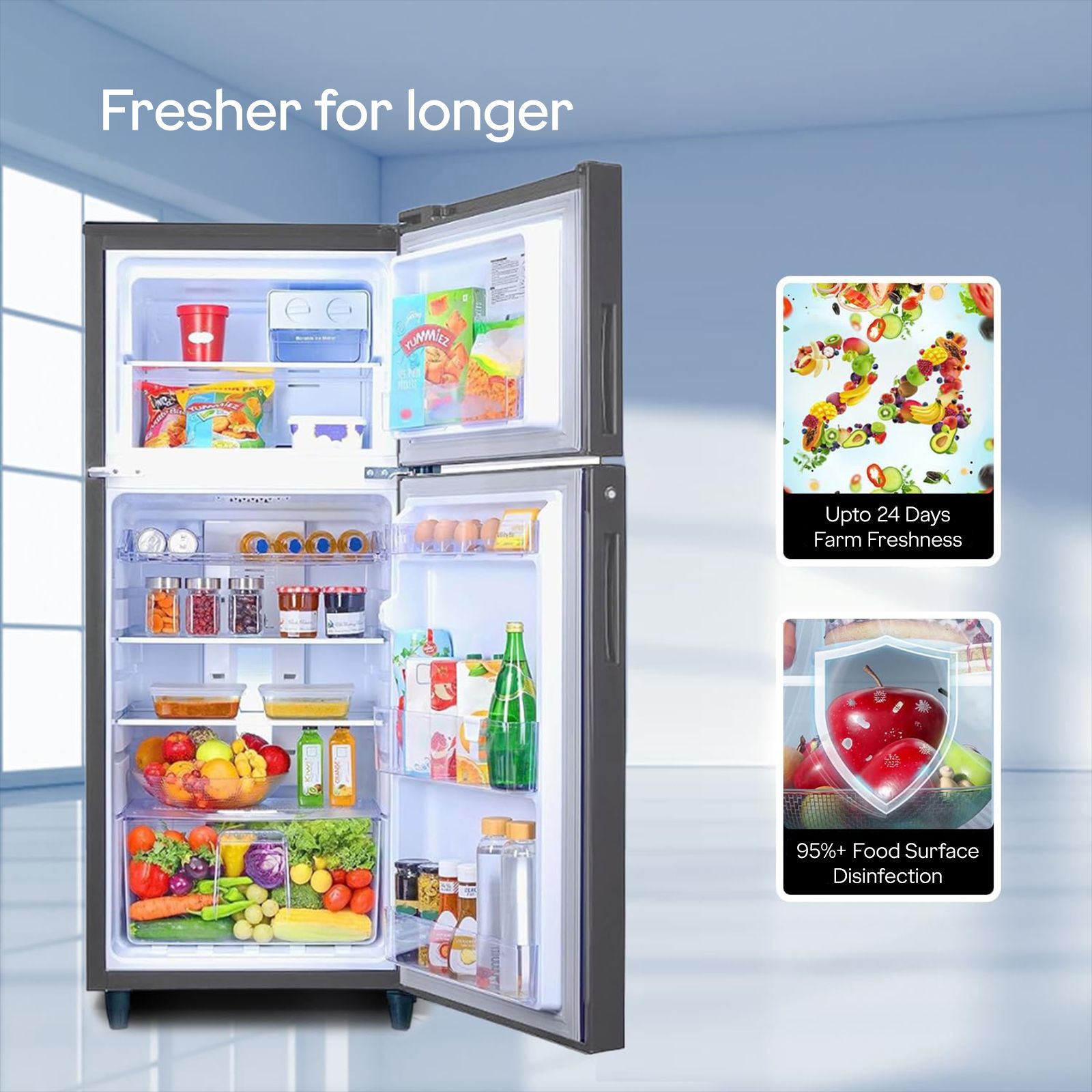 Godrej Eon Alpha 238 Litres 3 Star Frost Free Double Door Refrigerator with Advanced Inverter Technology (RT EON ALPHA 270C RI ST GL, Steel Glow) Godrej Eon Alpha 238 Litres 3 Star Frost Free Double Door Refrigerator with Advanced Inverter Technology (RT EON ALPHA 270C RI ST GL, Steel Glow)_11