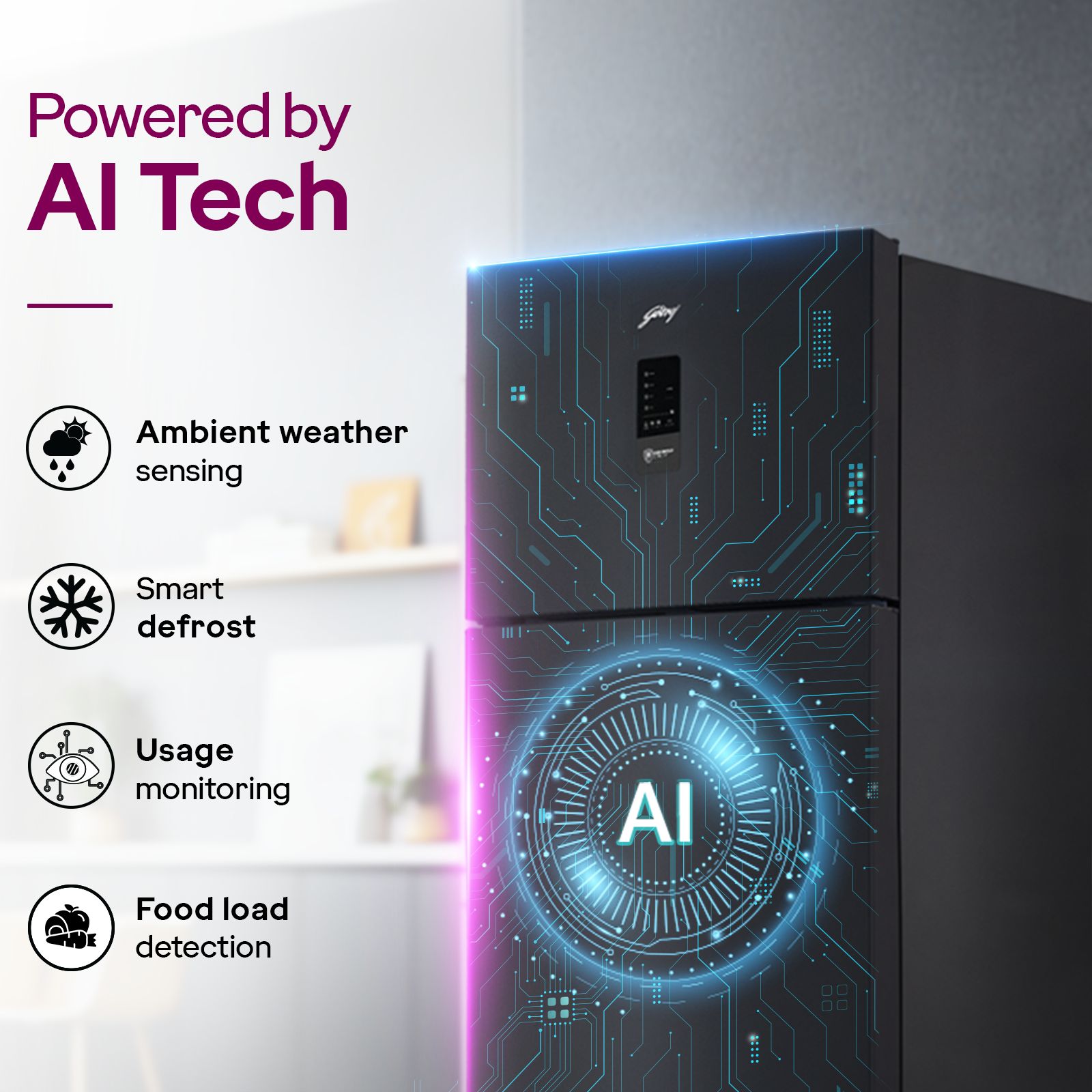 Godrej Eon Regalis 472 Litres 2 Star Frost Free Double Door Refrigerator with Cool Balance Technology (RT EONREGALIS 517B RCI MT BK, Matte Black) Godrej Eon Regalis 472 Litres 2 Star Frost Free Double Door Refrigerator with Cool Balance Technology (RT EONREGALIS 517B RCI MT BK, Matte Black)_8