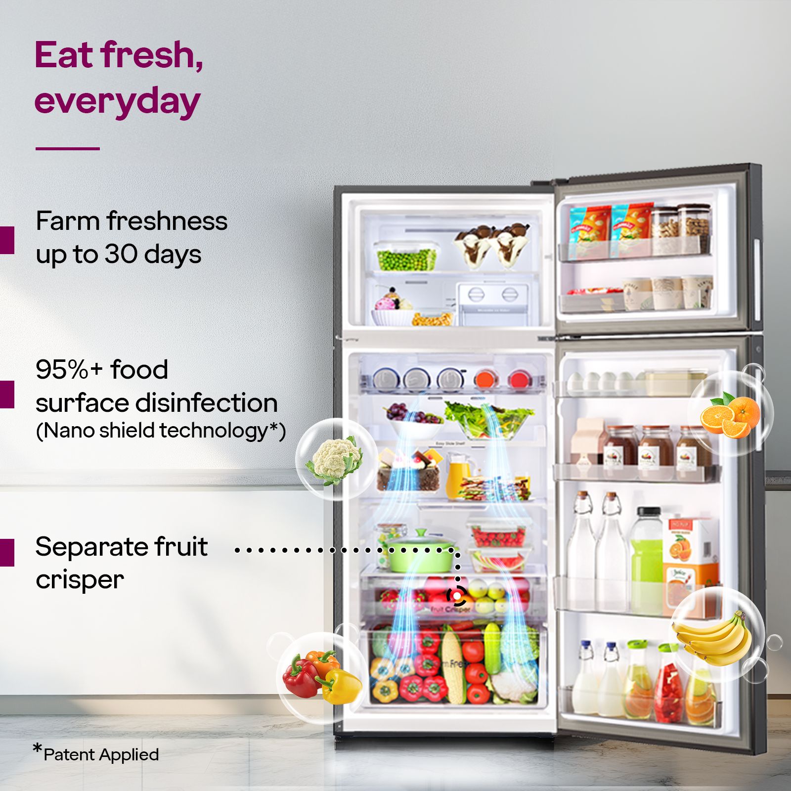 Godrej Eon Regalis 472 Litres 2 Star Frost Free Double Door Refrigerator with Cool Balance Technology (RT EONREGALIS 517B RCI MT BK, Matte Black) Godrej Eon Regalis 472 Litres 2 Star Frost Free Double Door Refrigerator with Cool Balance Technology (RT EONREGALIS 517B RCI MT BK, Matte Black)_11