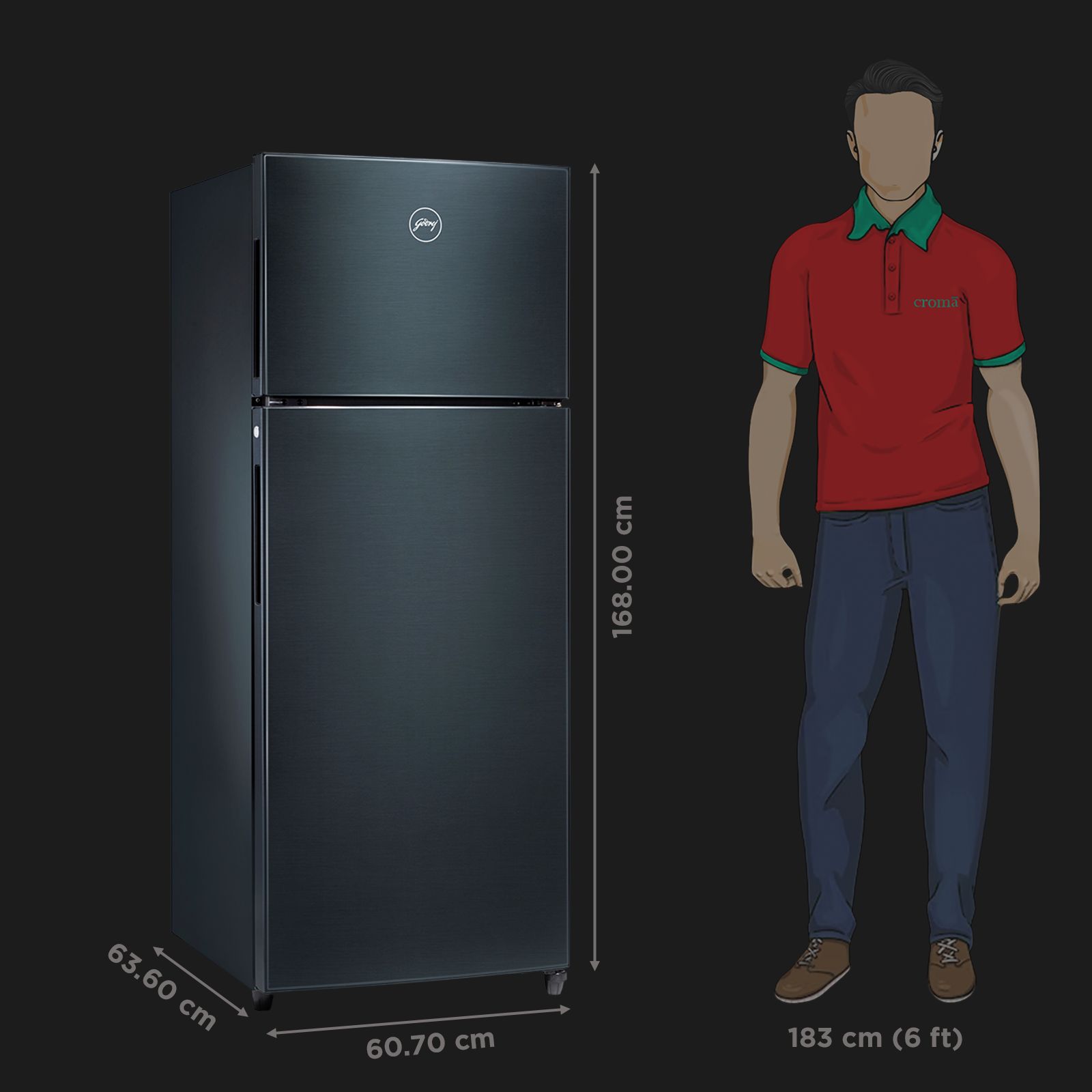 Godrej Eon Valor 272 Litres 2 Star Frost Free Double Door Refrigerator with Cool Balance Technology (RT EONVALOR 310B RI, Fossil Steel) Godrej Eon Valor 272 Litres 2 Star Frost Free Double Door Refrigerator with Cool Balance Technology (RT EONVALOR 310B RI, Fossil Steel)_3