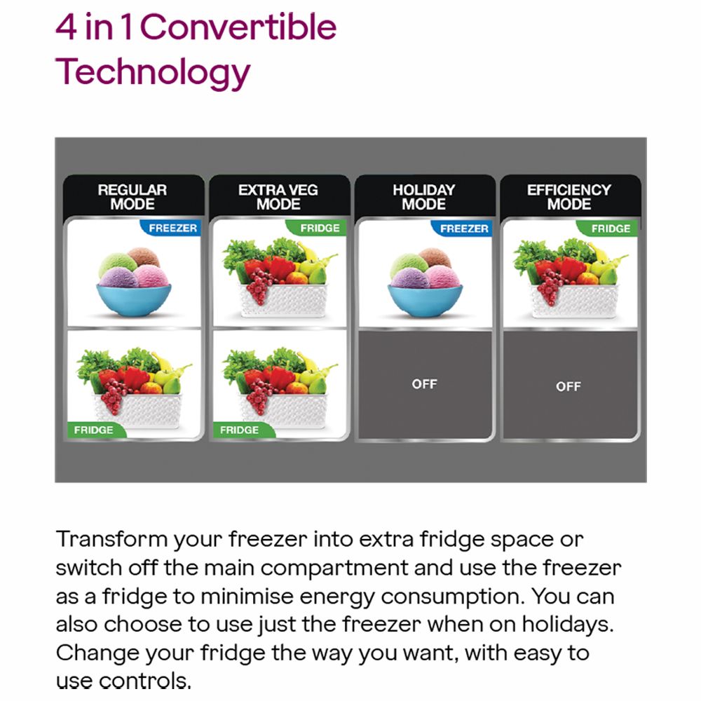Godrej Eon Valor 272 Litres 3 Star Frost Free Double Door Convertible Refrigerator with Nano Shield Technology (RT EONVALOR 310C RCIT MT BK, Matt Black)_9