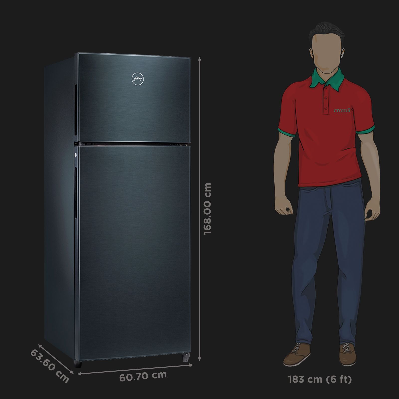 Godrej Eon Valor 272 Litres 3 Star Frost Free Double Door Convertible Refrigerator with Nano Shield Technology (RT EONVALOR 310C RCIT MT BK, Matt Black)_3