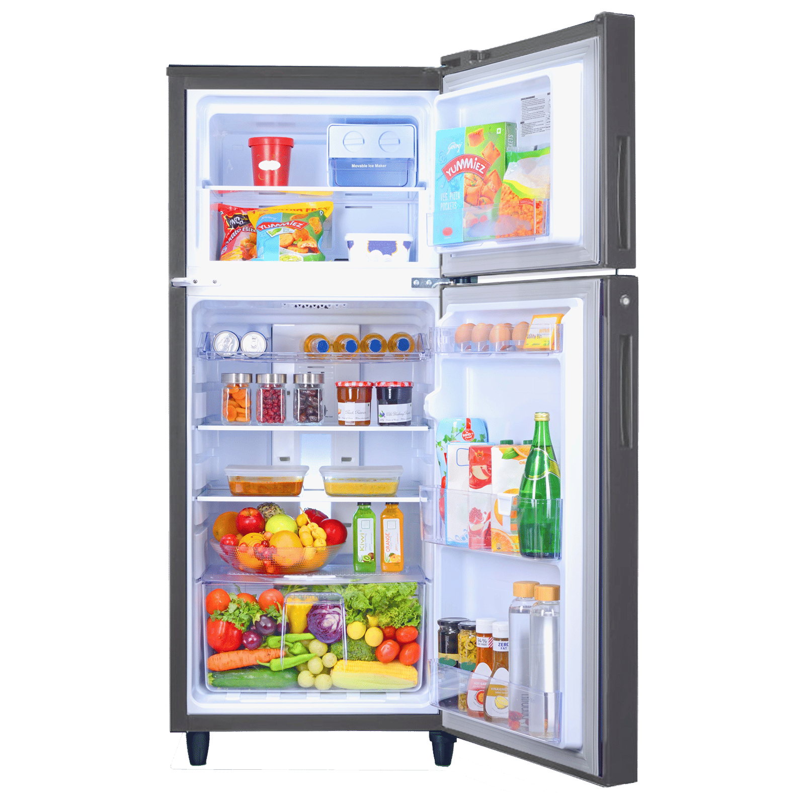 Godrej Eon Alpha 210 Litres 2 Star Frost Free Double Door Refrigerator with Built-in Stabilizer (RT EONALPHA 250B RI, Steel Glow) Godrej Eon Alpha 210 Litres 2 Star Frost Free Double Door Refrigerator with Built-in Stabilizer (RT EONALPHA 250B RI, Steel Glow)_5