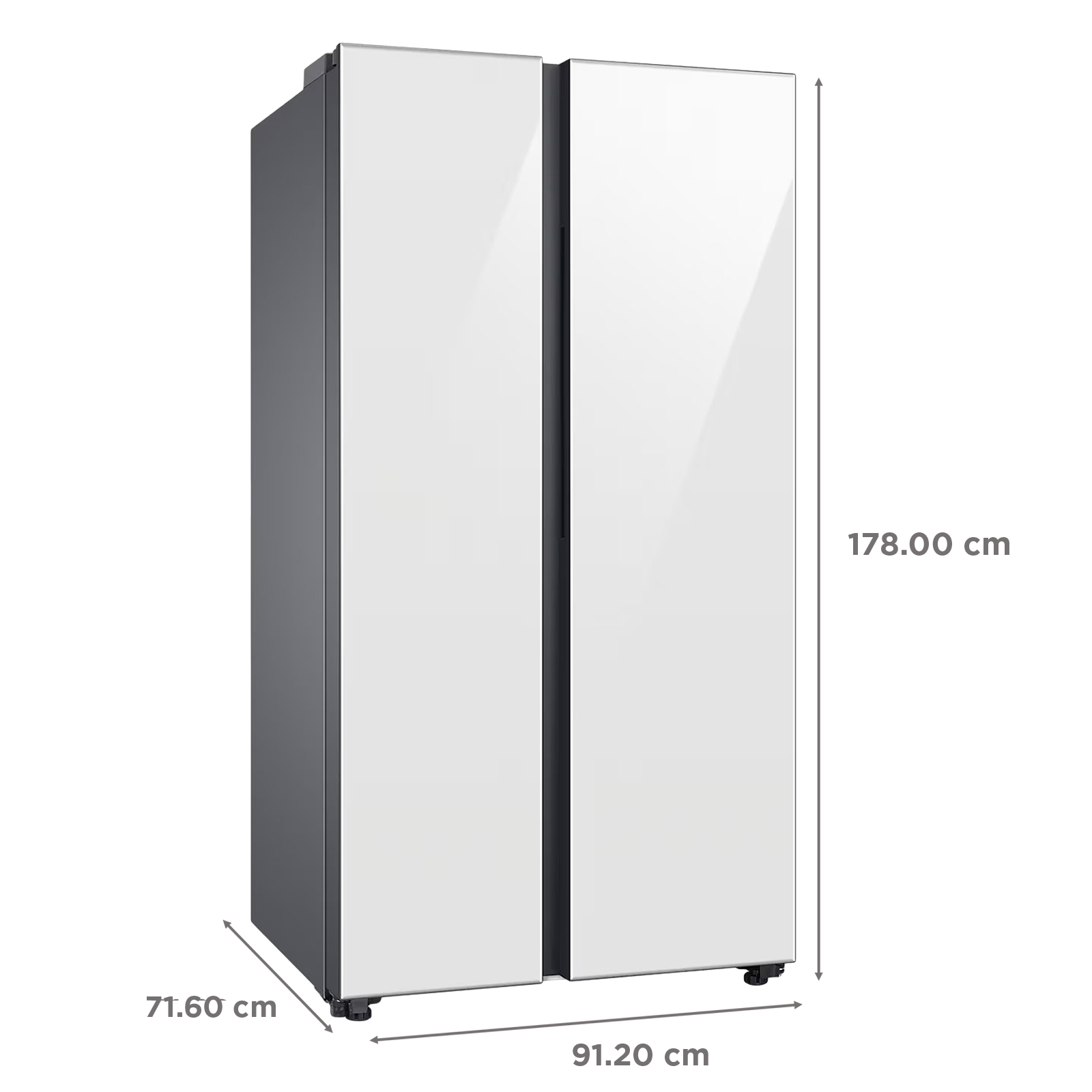 SAMSUNG 653 Litres 3 Star Frost Free Side by Side Door Smart Wifi Enabled Convertible Refrigerator with Twin Cooling Plus Technology (RS76CB81A312/HL, Clean White)_2