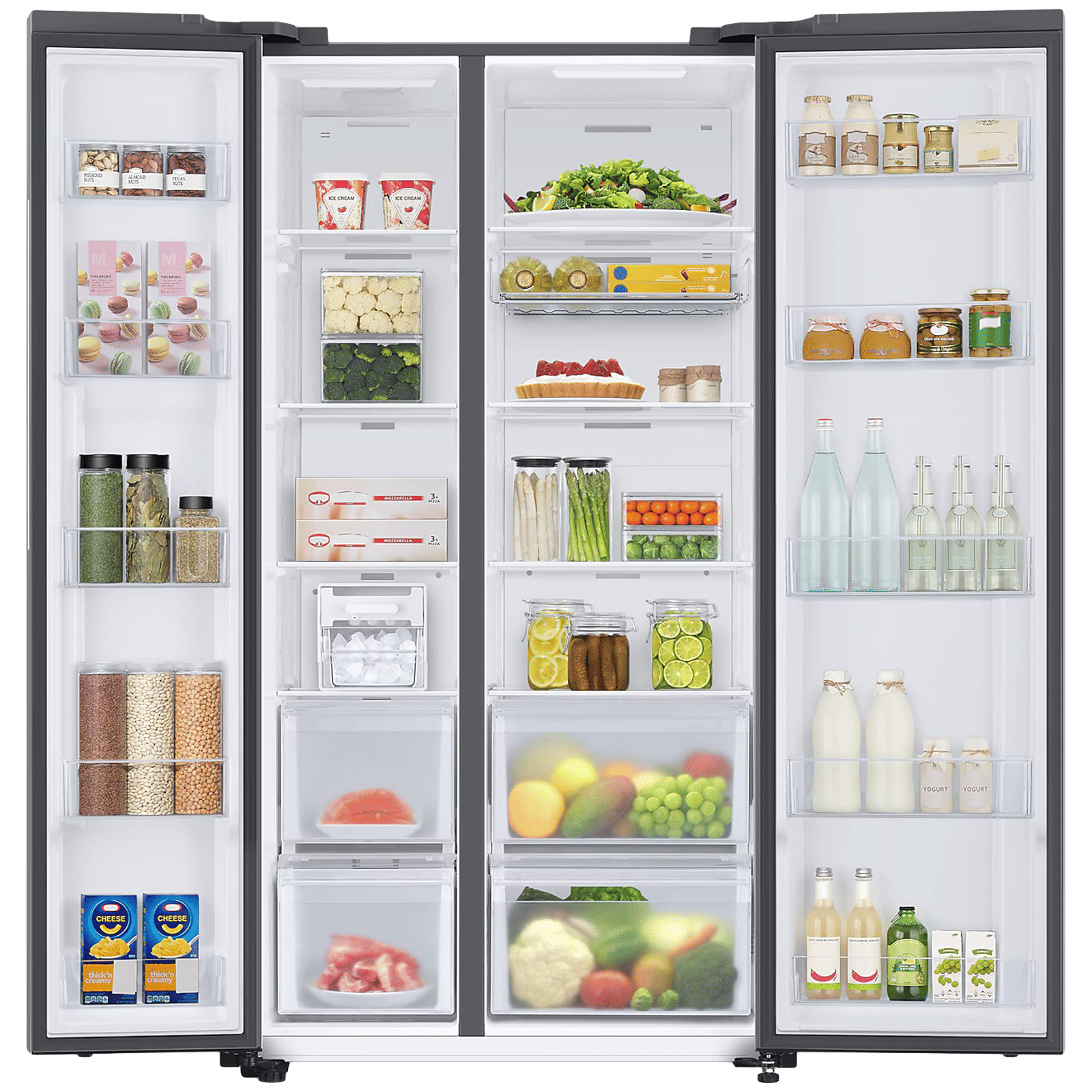 SAMSUNG 653 Litres 3 Star Frost Free Side by Side Door Smart Wifi Enabled Convertible Refrigerator with Twin Cooling Plus Technology (RS76CB81A312/HL, Clean White)_5