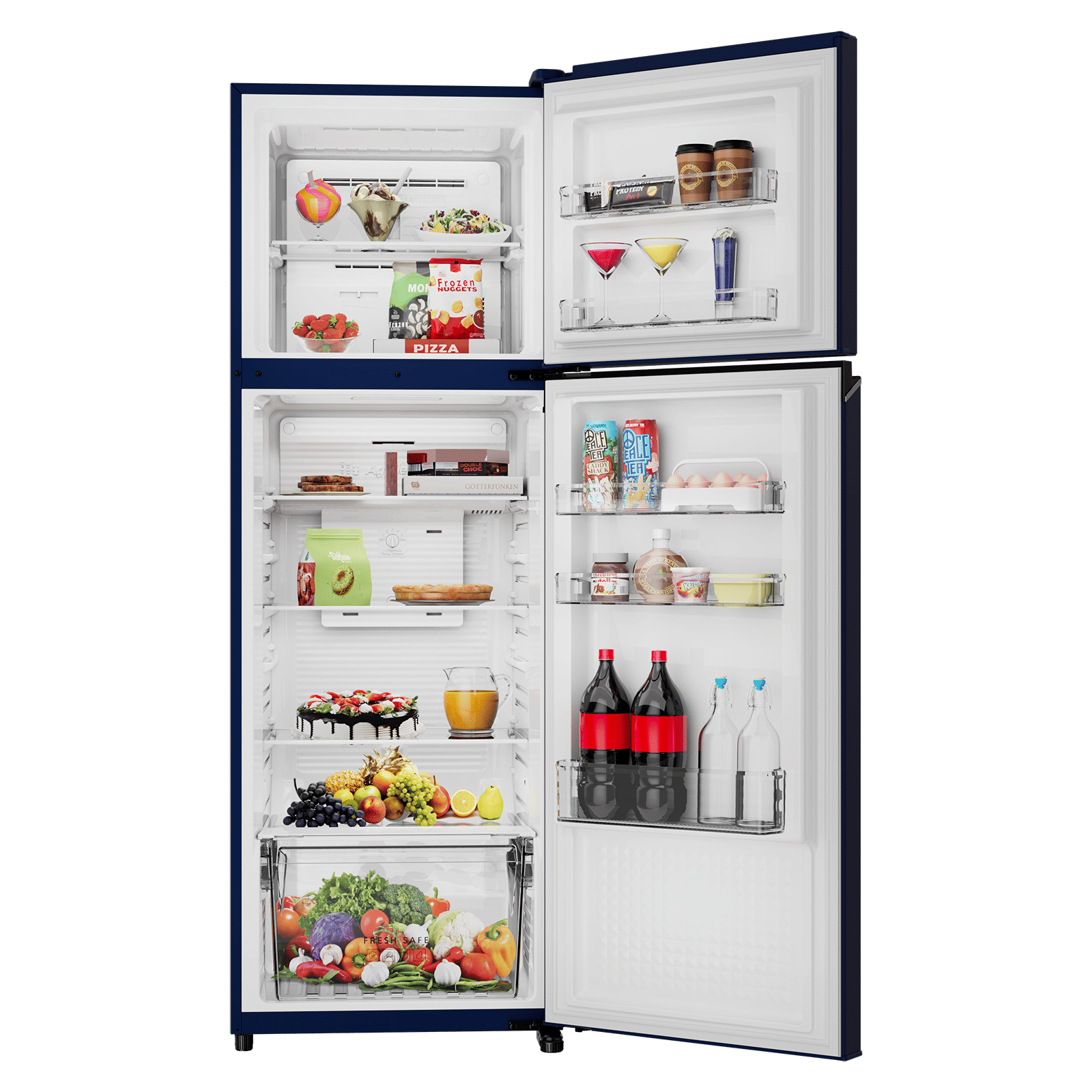 Panasonic TG Series 322 Litres 2 Star Frost Free Double Door Convertible Refrigerator with Surround Cooling Technology (NR-TG368BPAN, Ocean Blue) Panasonic TG Series 322 Litres 2 Star Frost Free Double Door Convertible Refrigerator with Surround Cooling Technology (NR-TG368BPAN, Ocean Blue)_5