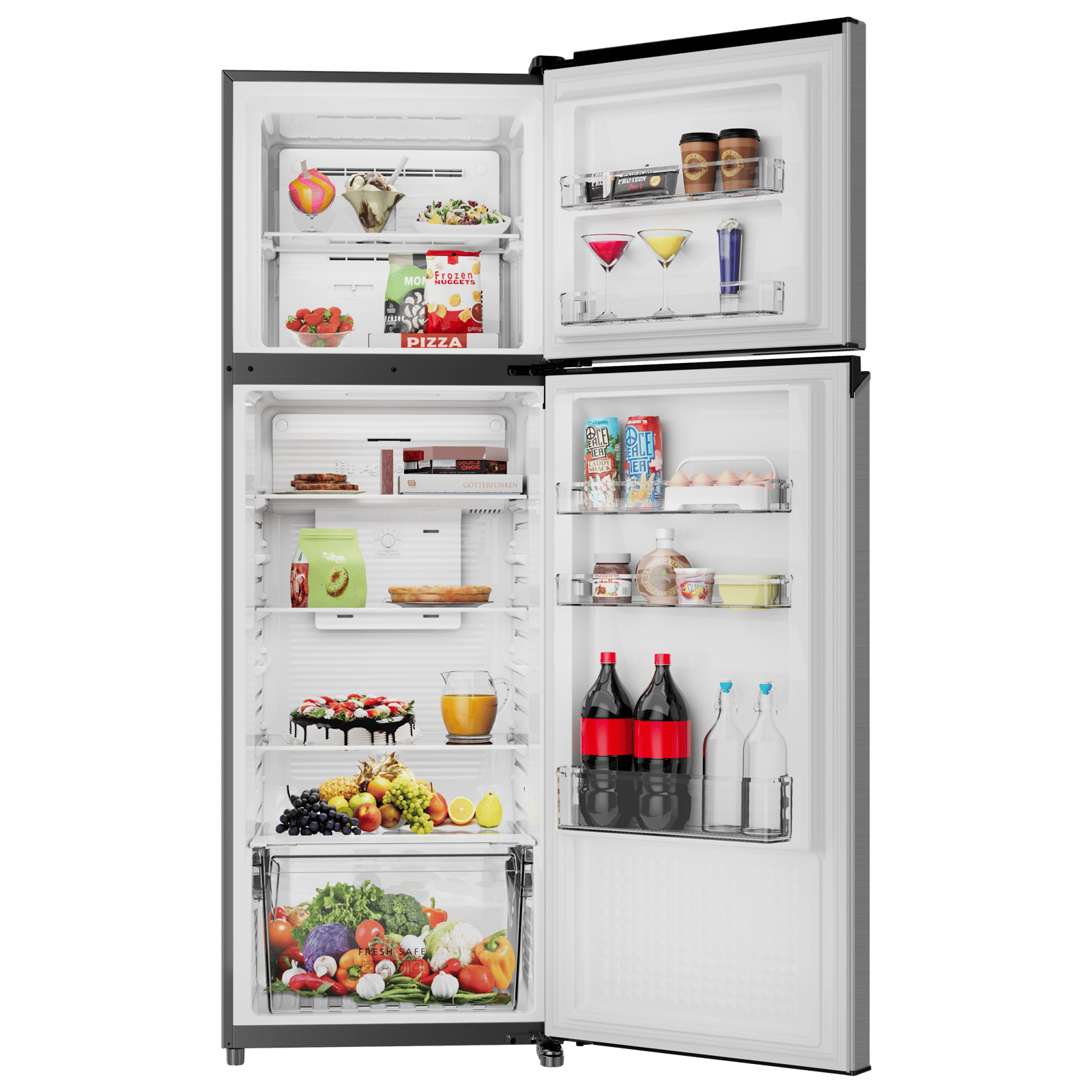 Panasonic 322 Litres 2 Star Frost Free Double Door Convertible Refrigerator with Surround Cooling (NR-TG366BVHN, Electric Grey) Panasonic 322 Litres 2 Star Frost Free Double Door Convertible Refrigerator with Surround Cooling (NR-TG366BVHN, Electric Grey)_5