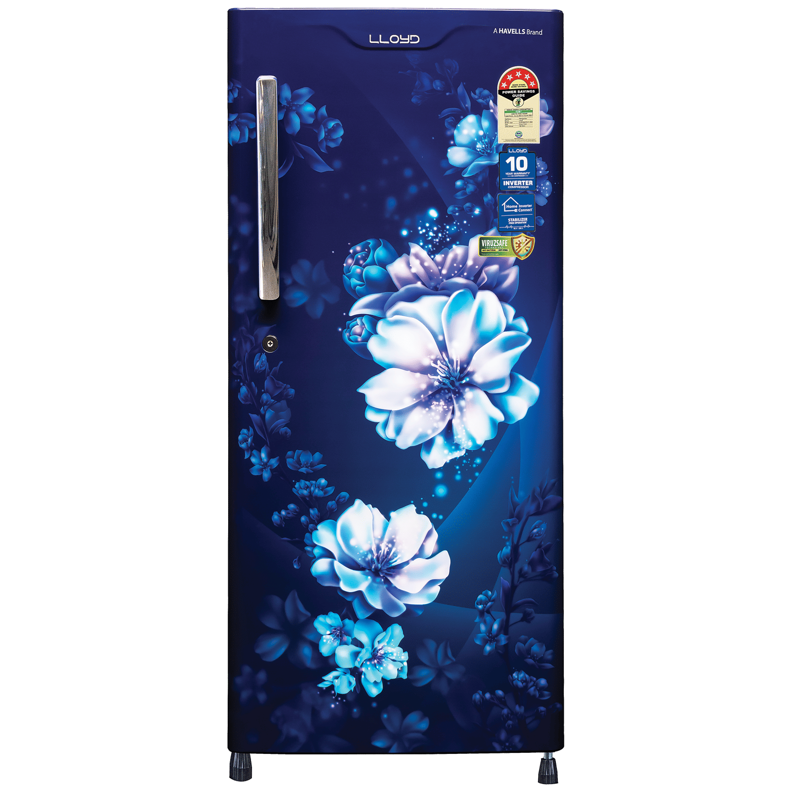 LLOYD 188 Litres 3 Star Direct Cool Single Door Refrigerator with Antibacterial Gasket (GLDC203SCBT2LC, Cherry Blossom Blue)_1