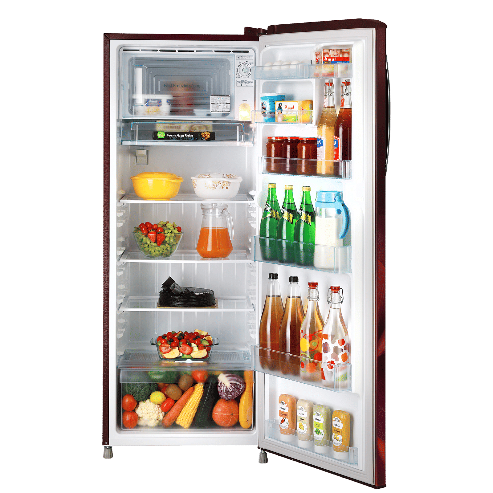 LG 281 Series 261 Litres 3 Star Direct Cool Single Door Refrigerator with Auto Smart Connect (GL-B281BSAX, Scarlet Aurora)_5