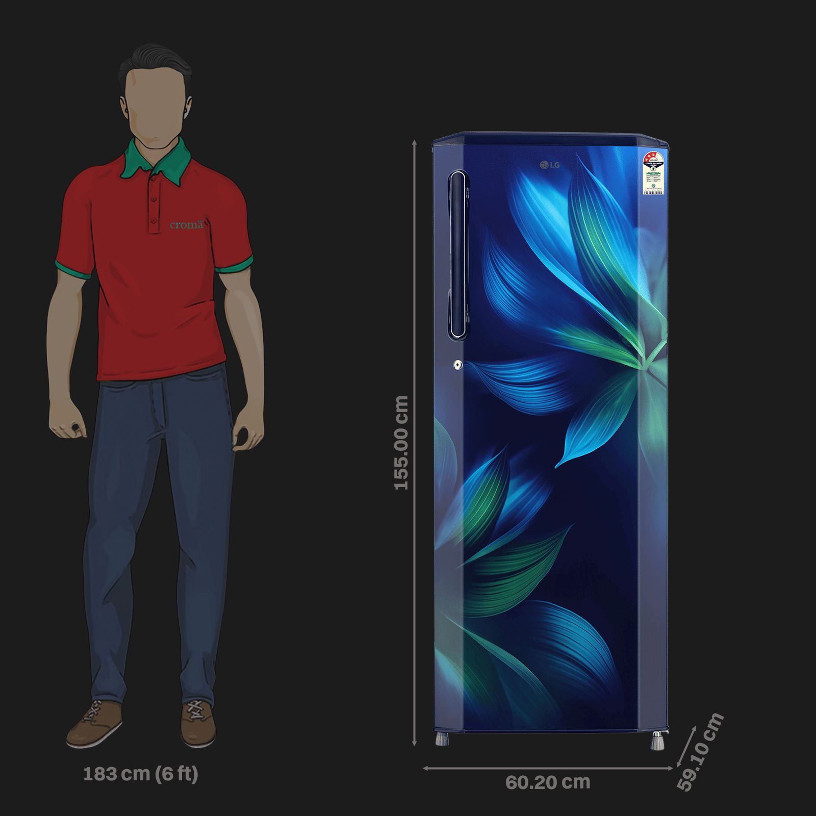 LG 281 Series 261 Litres 3 Star Direct Cool Single Door Refrigerator with Auto Smart Connect (GL-B281BBAX, Blue Aurora) LG 281 Series 261 Litres 3 Star Direct Cool Single Door Refrigerator with Auto Smart Connect (GL-B281BBAX, Blue Aurora)_2