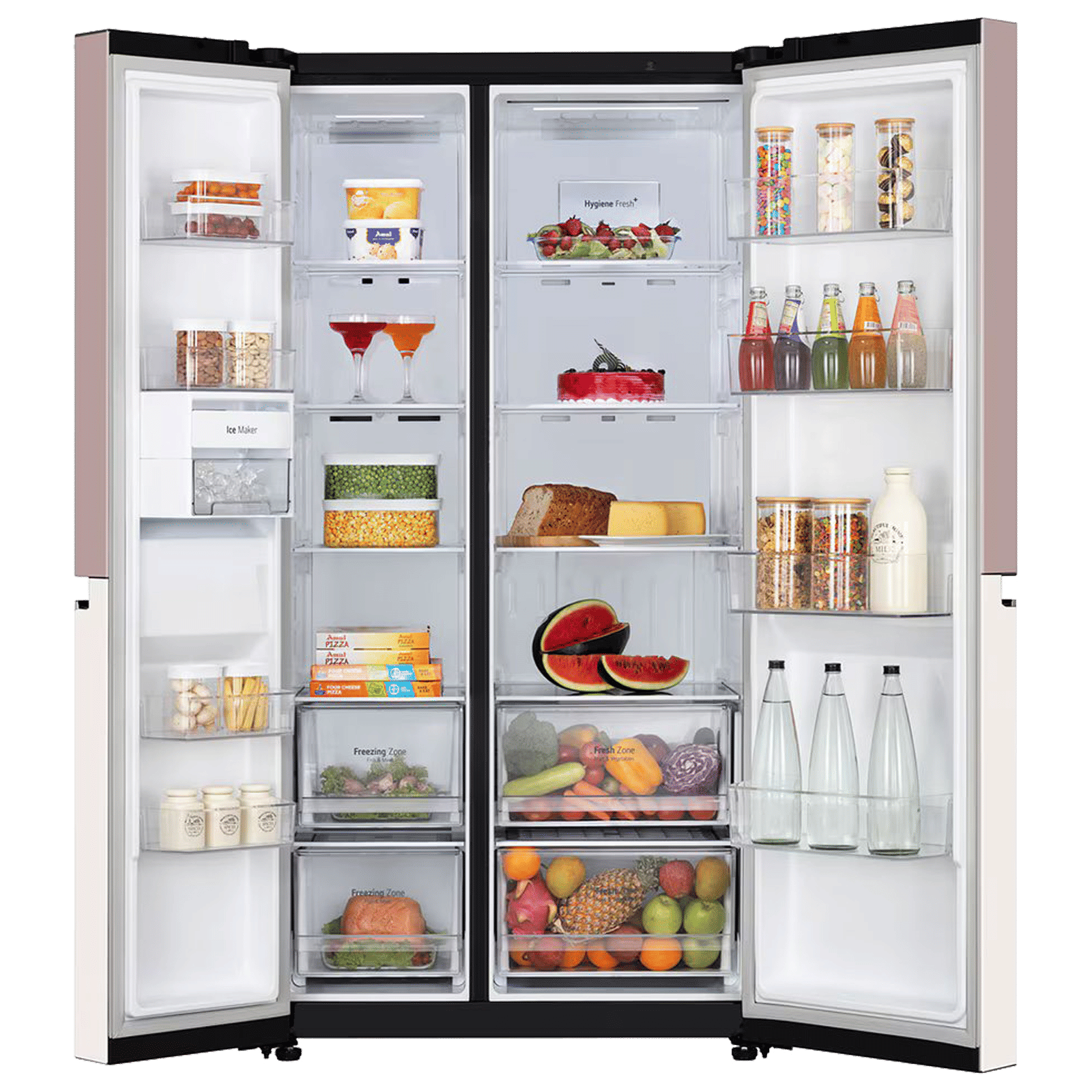 LG 650 Litres 3 Star Frost Free Side by Side Smart Wifi Enabled Convertible Refrigerator with Multi Air Flow (GL-B257EPT3, Clay Pink Tango)_5