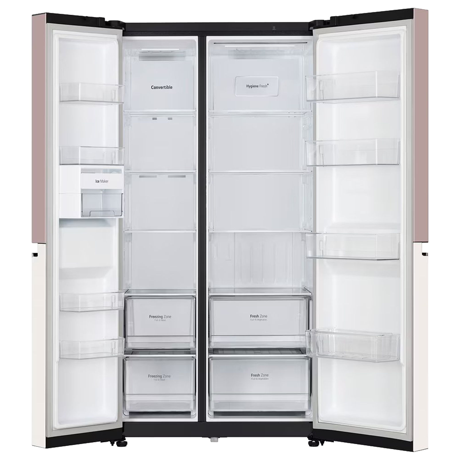 LG 650 Litres 3 Star Frost Free Side by Side Smart Wifi Enabled Convertible Refrigerator with Multi Air Flow (GL-B257EPT3, Clay Pink Tango)_6