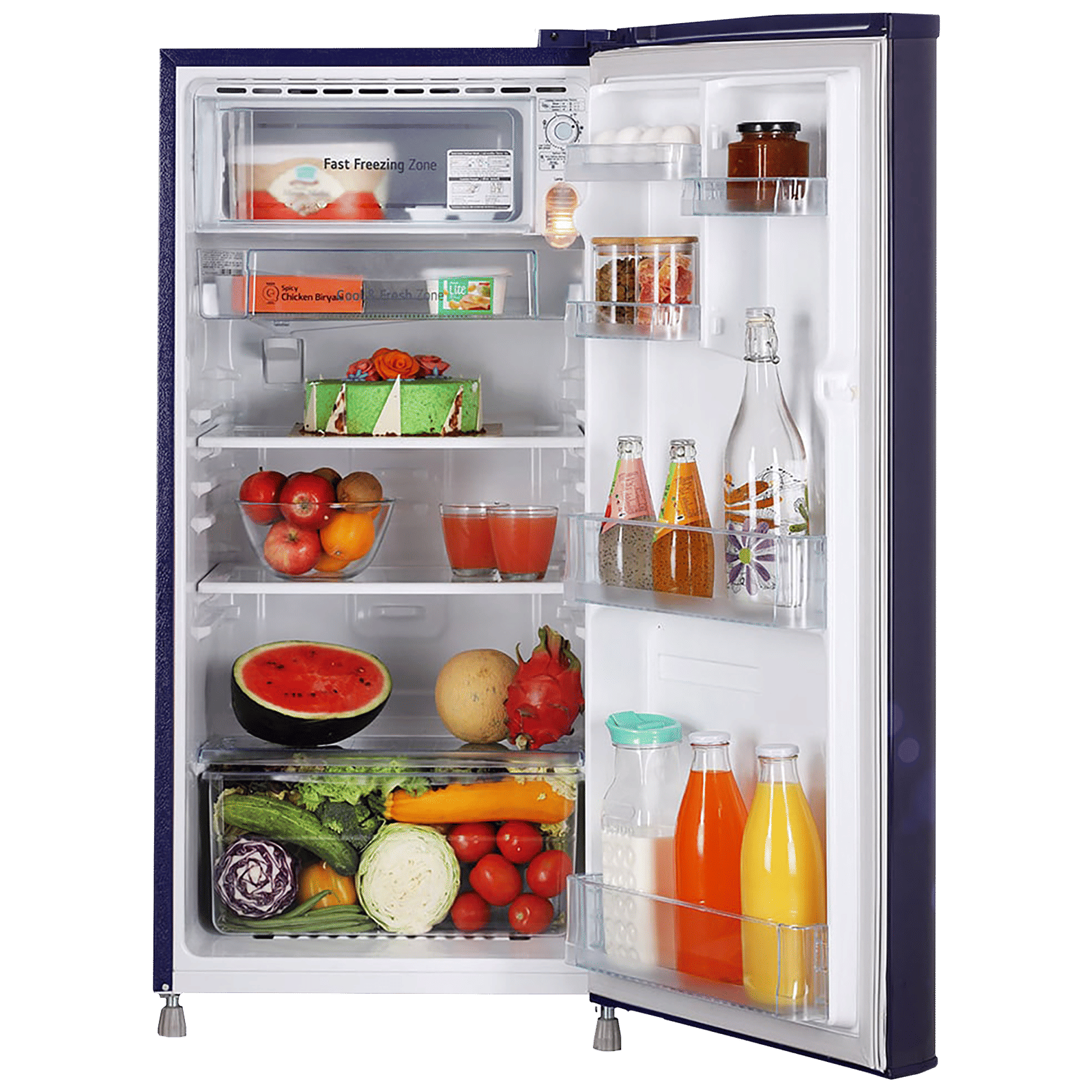 LG 190 Litres 2 Star Direct Cool Single Door Refrigerator with Antibacterial Gasket (GL-B199OBEC, Blue Euphoria)_5