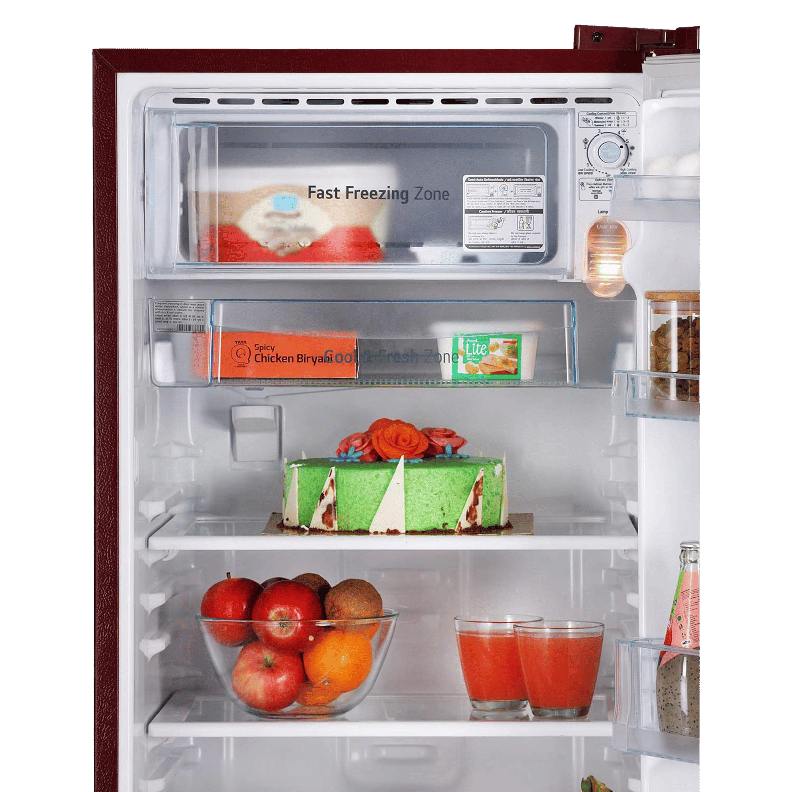 LG 190 Litres 2 Star Direct Cool Single Door Refrigerator with Stabilizer Free Operation (GL-B199OSEC, Scarlet Euphoria) LG 190 Litres 2 Star Direct Cool Single Door Refrigerator with Stabilizer Free Operation (GL-B199OSEC, Scarlet Euphoria)_9