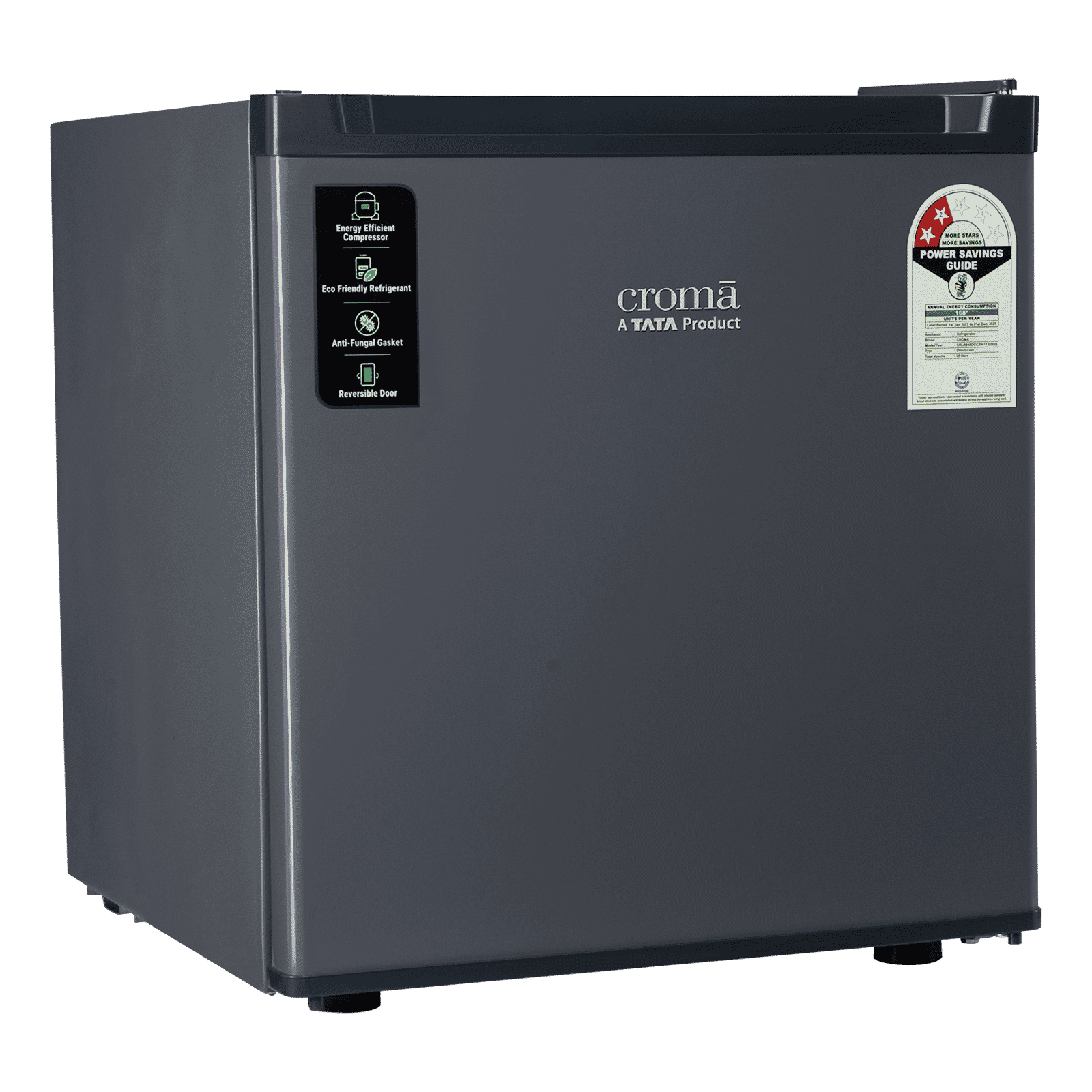 Croma 45 Litres 2 Star Direct Cool Single Door Refrigerator with Anti-Fungal Door Gasket (CRLR045DCC290113, Metallic Grey)_10
