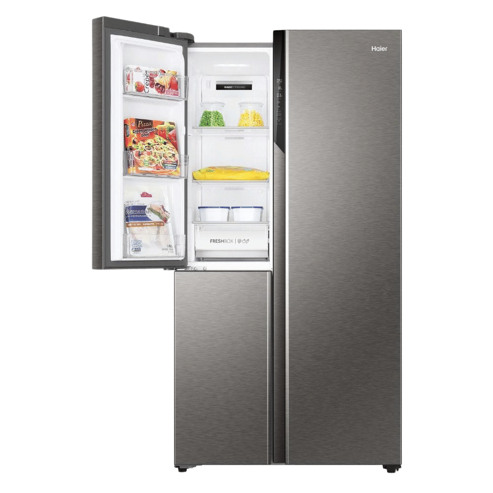 Haier 598 Litres 3 Star Frost Free Side By Side Smart Wifi Enabled Convertible Refrigerator with Deo Fresh Technology (HRT-683ISU1, Inox Steel)_14