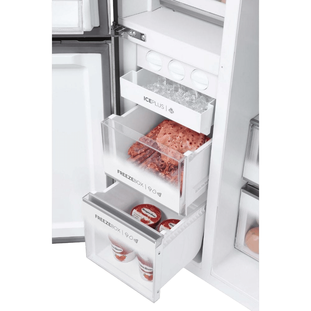 Haier 598 Litres 3 Star Frost Free Side By Side Smart Wifi Enabled Convertible Refrigerator with Deo Fresh Technology (HRT-683ISU1, Inox Steel)_10