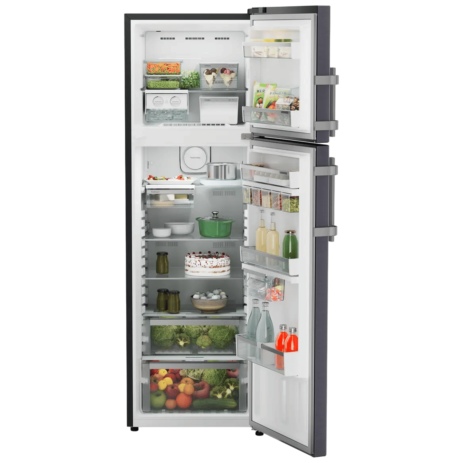 LIEBHERR Prime 316 Litres 2 Star Frost Free Double Door Refrigerator with Stabilizer Free Operation (TELcsB 3151, Cobalt Steel)_4