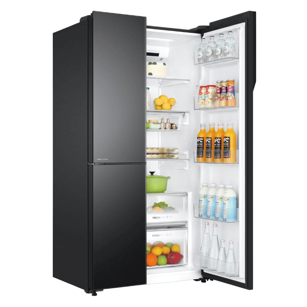 Haier 598 Litres 3 Star Frost Free Side by Side Smart Wifi Enabled Refrigerator with Digital Control Panel (HRT-683KGU1, Black Glass)_15