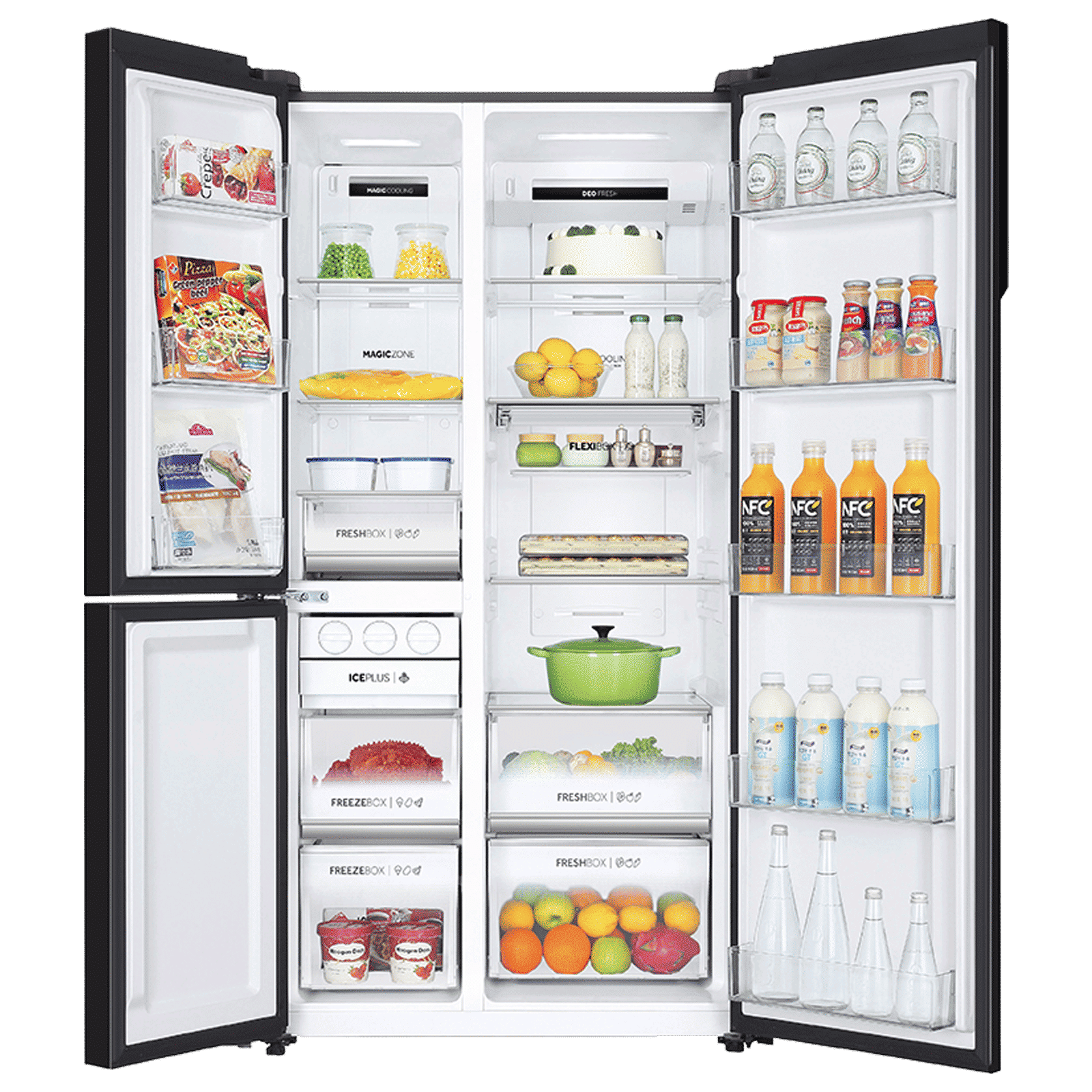 Haier 598 Litres 3 Star Frost Side-by-Side Smart Wifi Enabled Convertible Refrigerator with Digital Control Panel (HRT-683KGU1, Black Glass) Haier 598 Litres 3 Star Frost Side-by-Side Smart Wifi Enabled Convertible Refrigerator with Digital Control Panel (HRT-683KGU1, Black Glass)_5