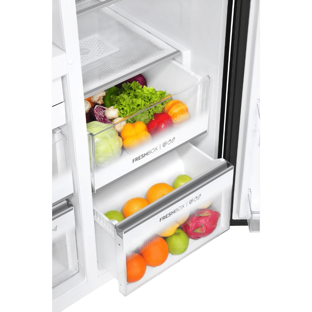 Haier 598 Litres 3 Star Frost Side-by-Side Smart Wifi Enabled Convertible Refrigerator with Digital Control Panel (HRT-683KGU1, Black Glass) Haier 598 Litres 3 Star Frost Side-by-Side Smart Wifi Enabled Convertible Refrigerator with Digital Control Panel (HRT-683KGU1, Black Glass)_9