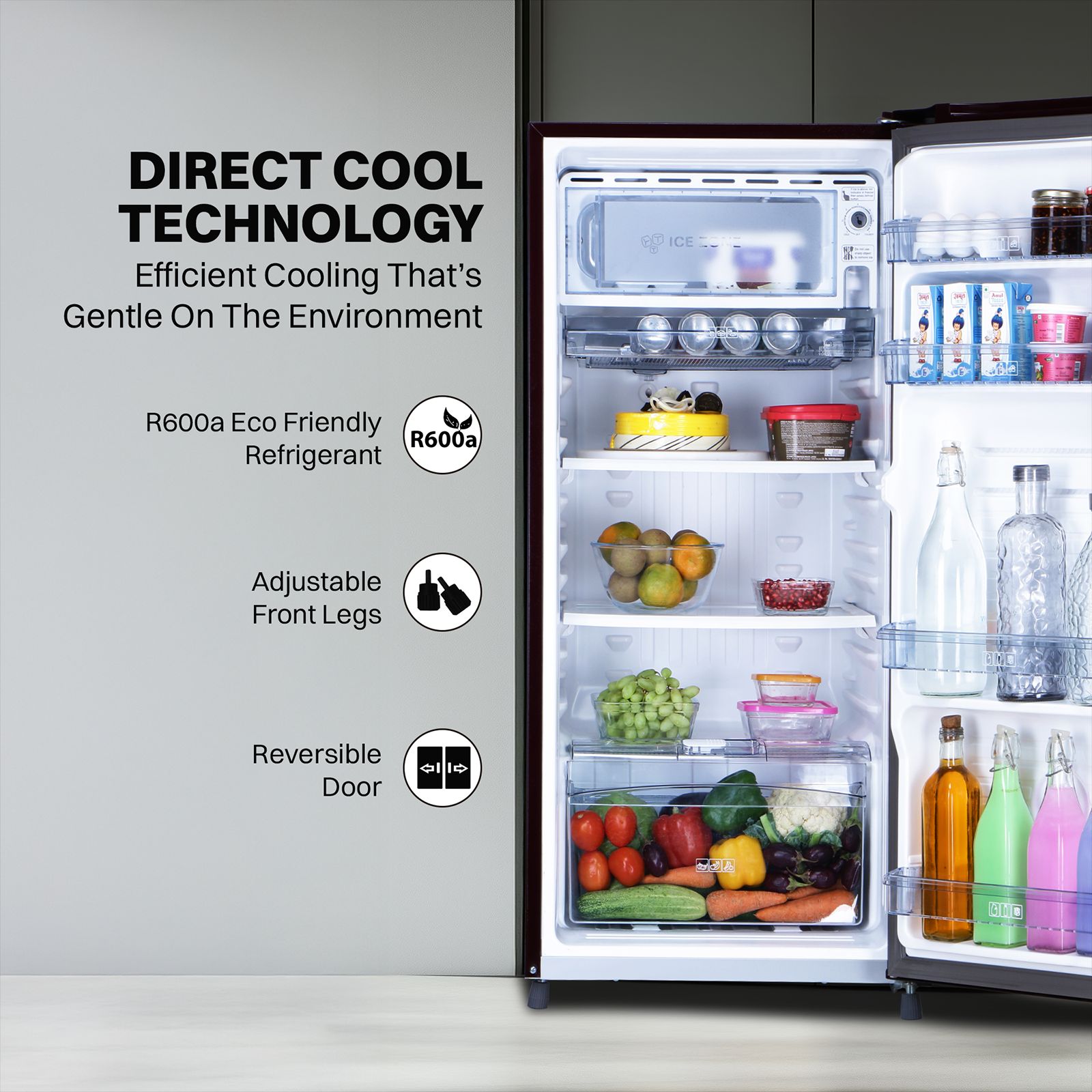 Croma 185 Litres 2 Star Direct Cool Single Door Refrigerator with Anti Fungal Gasket (CRLR185DCC008914, Red Erica) Croma 185 Litres 2 Star Direct Cool Single Door Refrigerator with Anti Fungal Gasket (CRLR185DCC008914, Red Erica)_6