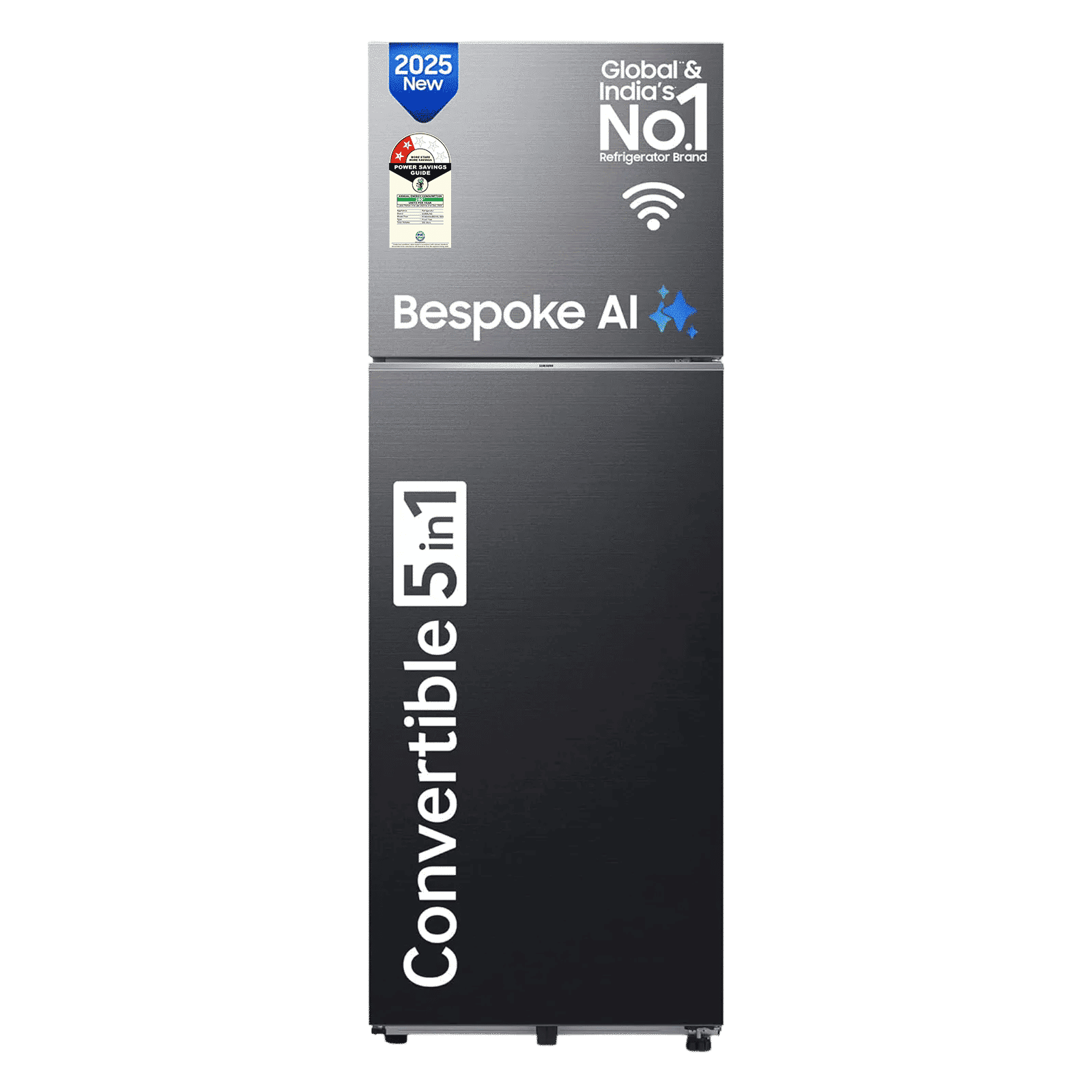SAMSUNG 350 Litres 2 Star Frost Free Double Door Smart Wifi Enabled Refrigerator with Twin Cooling Plus Technology (RT38DG5A2BBXHL, Luxe Black)_1