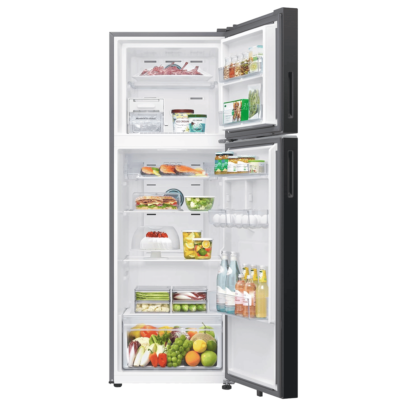 SAMSUNG 350 Litres 2 Star Frost Free Double Door Smart Wifi Enabled Refrigerator with Twin Cooling Plus Technology (RT38DG5A2BBXHL, Luxe Black)_5